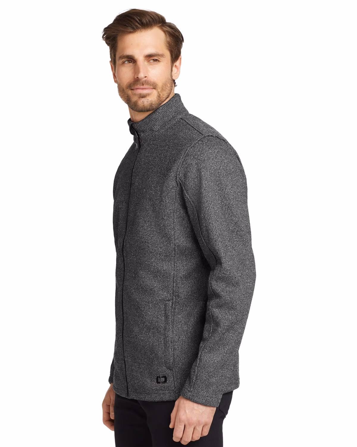 Custom OGIO Grit Fleece Jacket - Diesel Grey Heather side