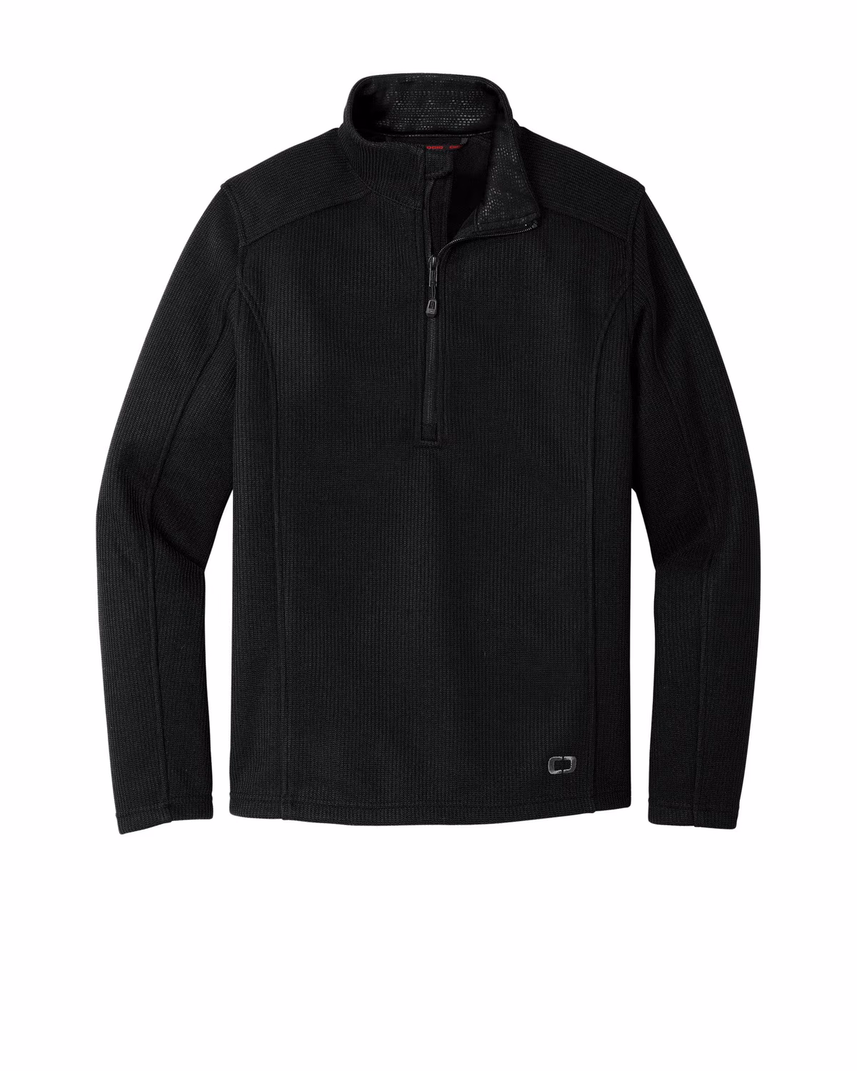 Custom OGIO Grit Fleece 1/2-Zip - Blacktop flat front