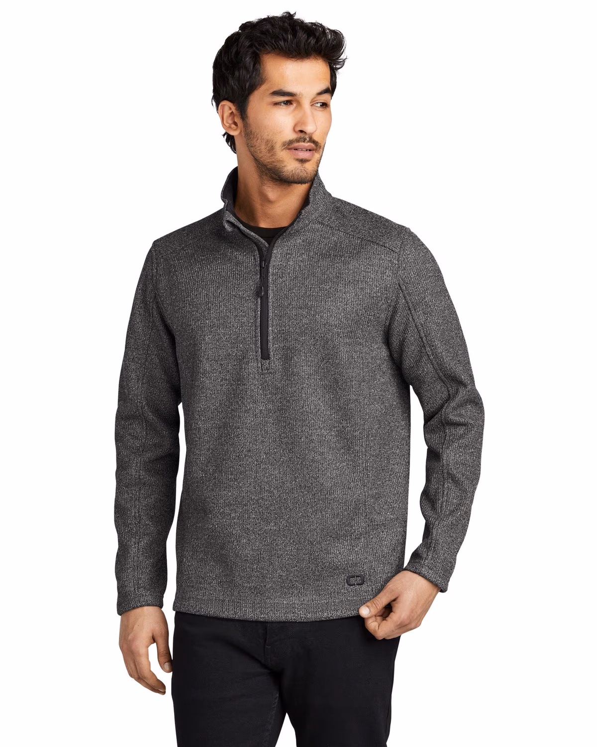 Custom OGIO Grit Fleece 1/2-Zip - Diesel Grey Heather front