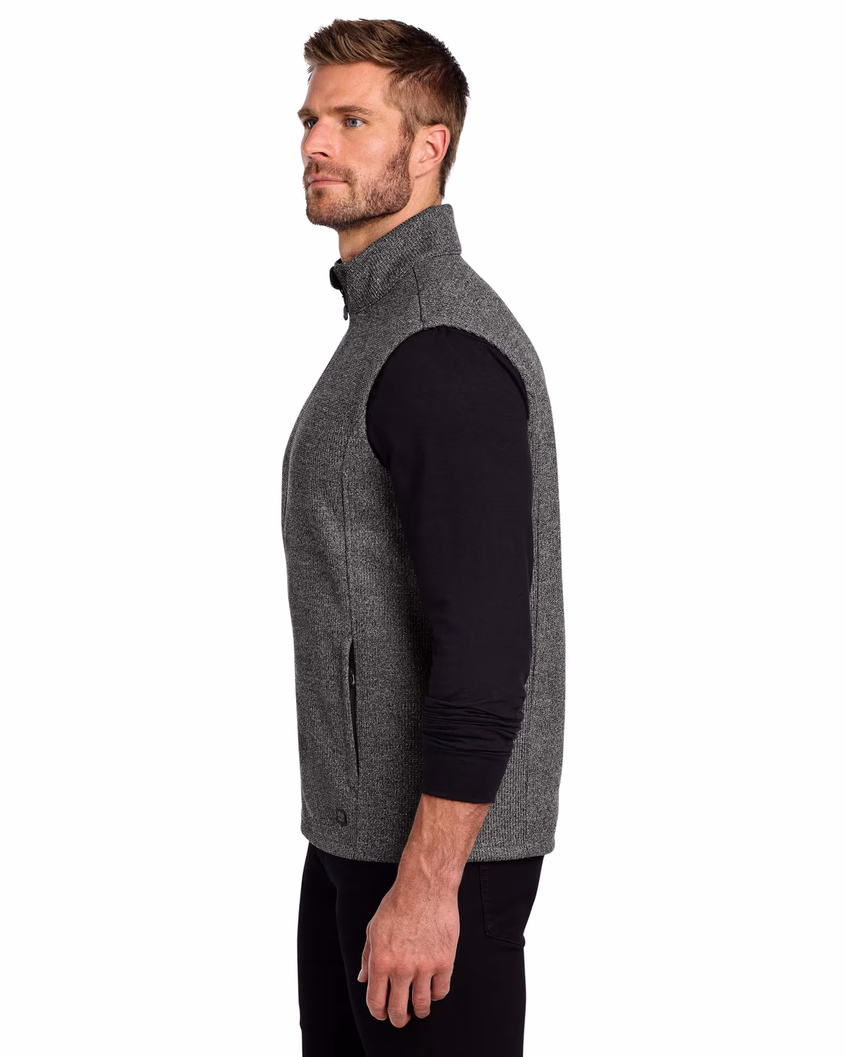Custom OGIO Grit Fleece Vest - Diesel Grey Heather side
