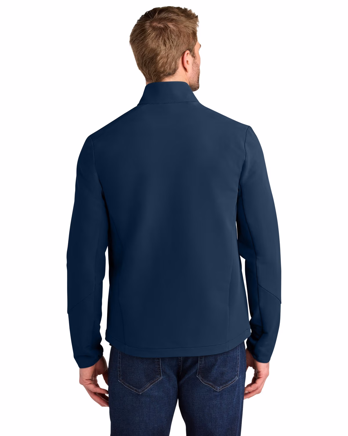 Custom OGIO Kinetic Soft Shell - River Blue Navy back