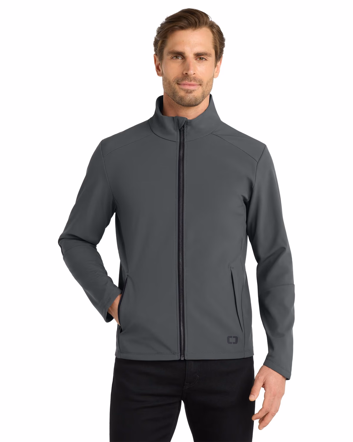 Custom OGIO Commuter Full-Zip Soft Shell - Diesel Grey front