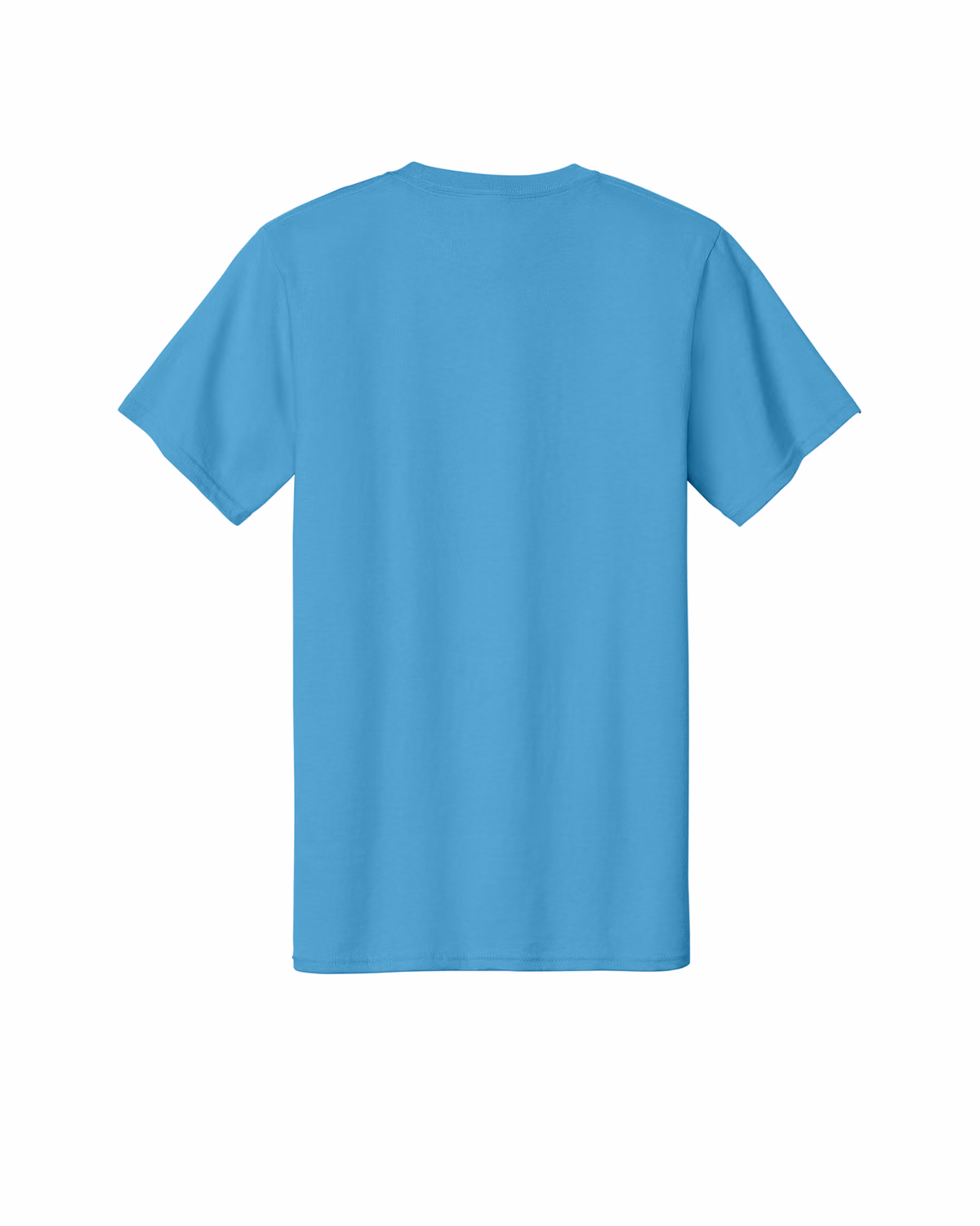 Custom Port & Co® Essential Tee, Aquatic Blue, flat back