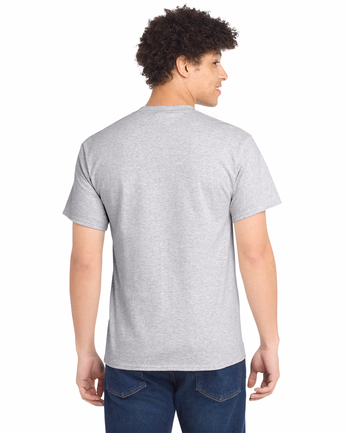 Custom Port & Co® Essential Tee, Ash, back view