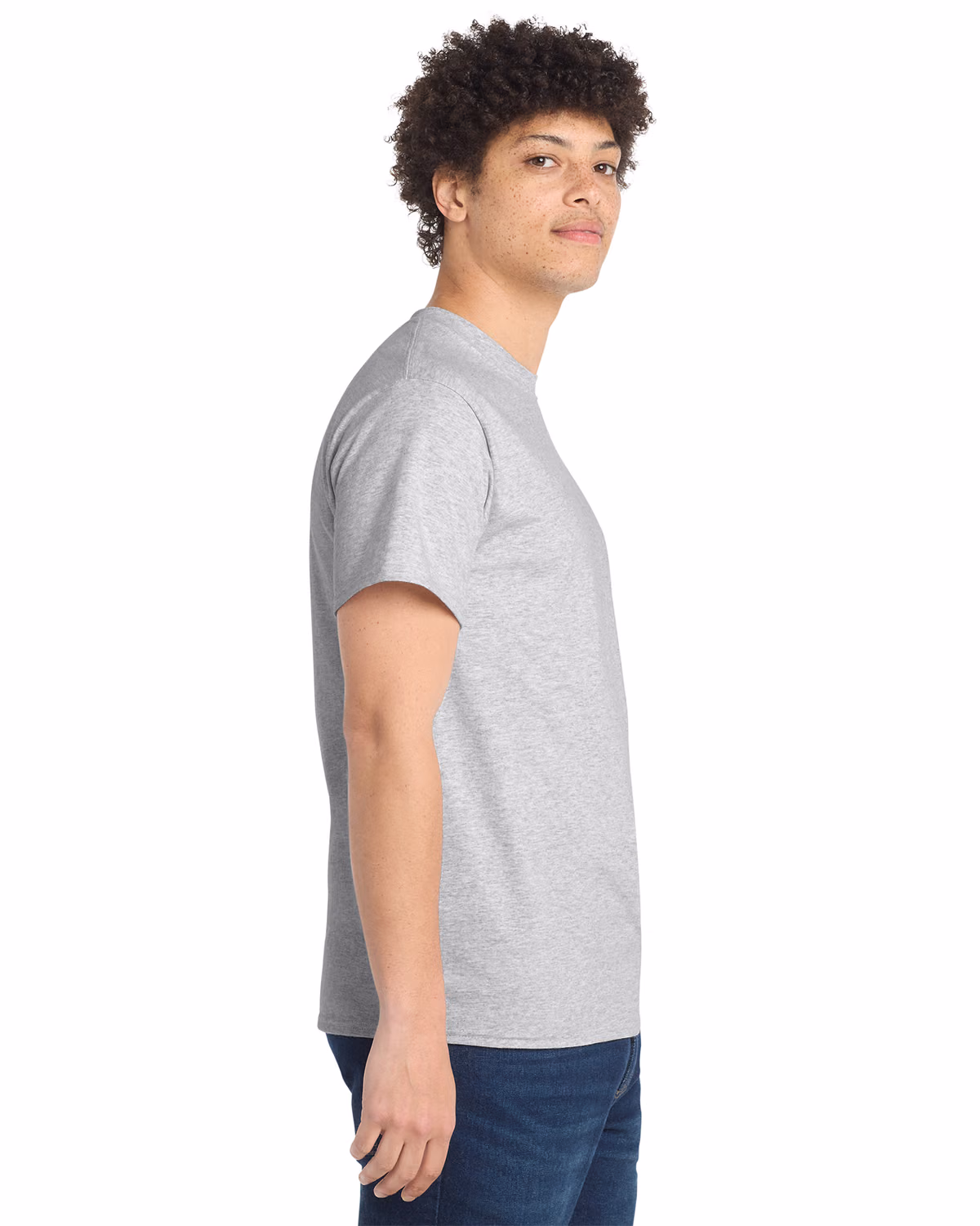 Custom Port & Co® Essential Tee, Ash, side view