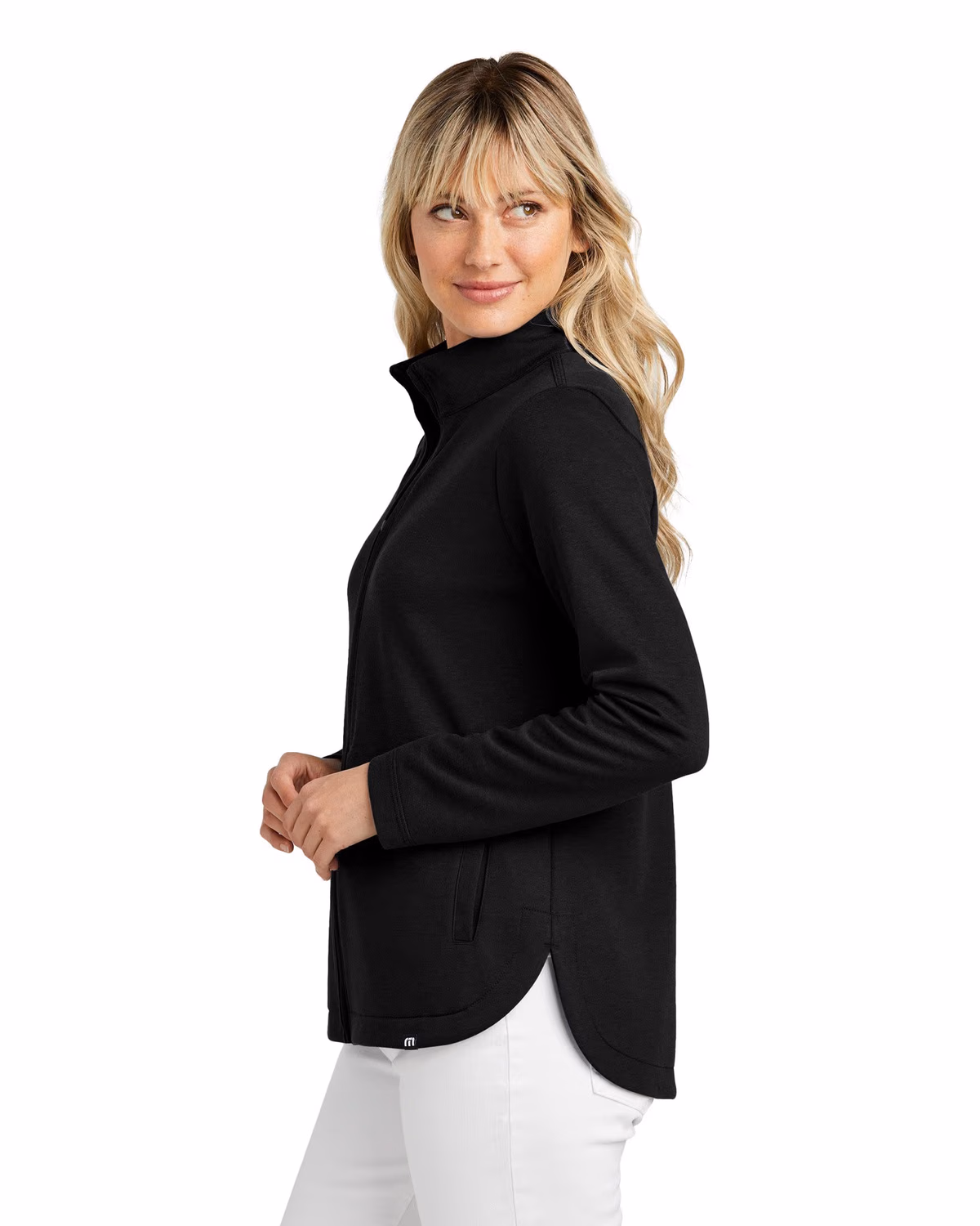 Custom TravisMathew Women's Coveside Full-Zip - Black side