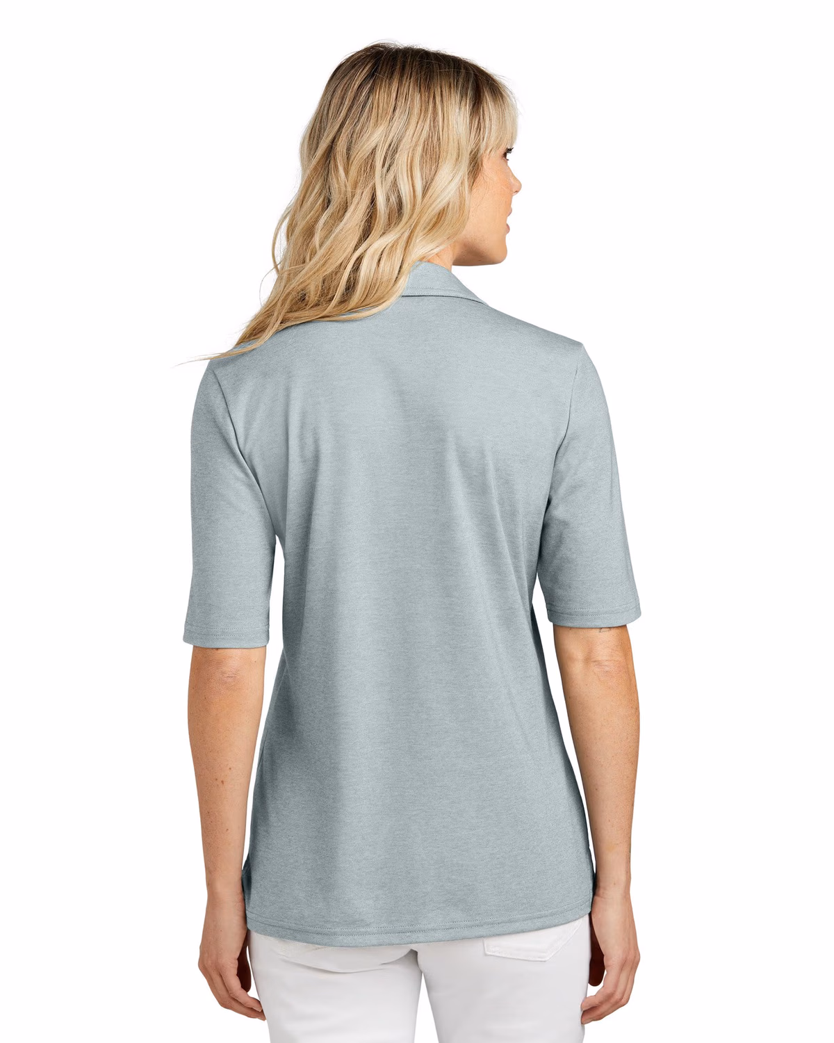 Custom TravisMathew Women's Sunsetters Polo - Balsam Green Heather back