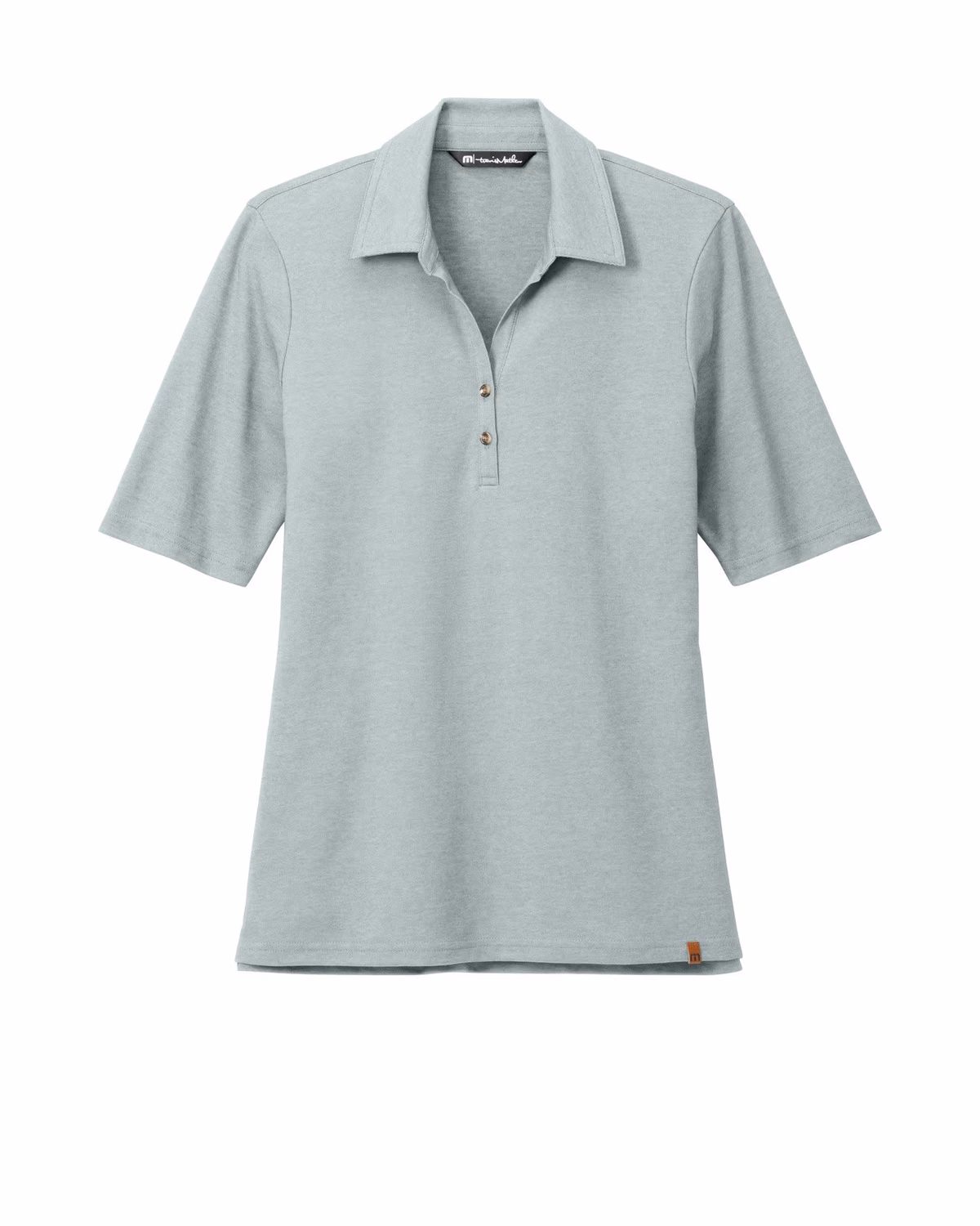 Custom TravisMathew Women's Sunsetters Polo - Balsam Green Heather flat front