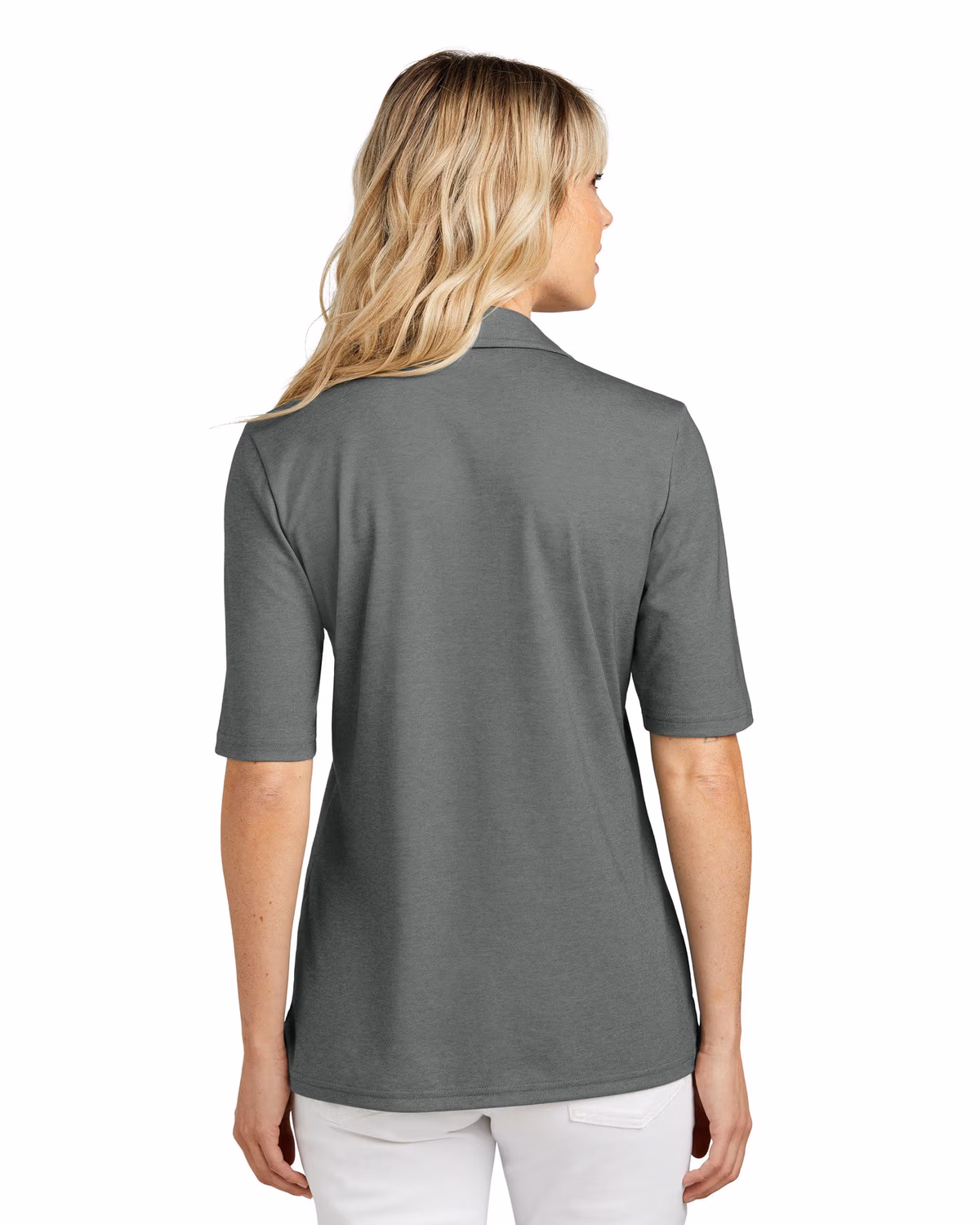 Custom TravisMathew Women's Sunsetters Polo - Black Heather back