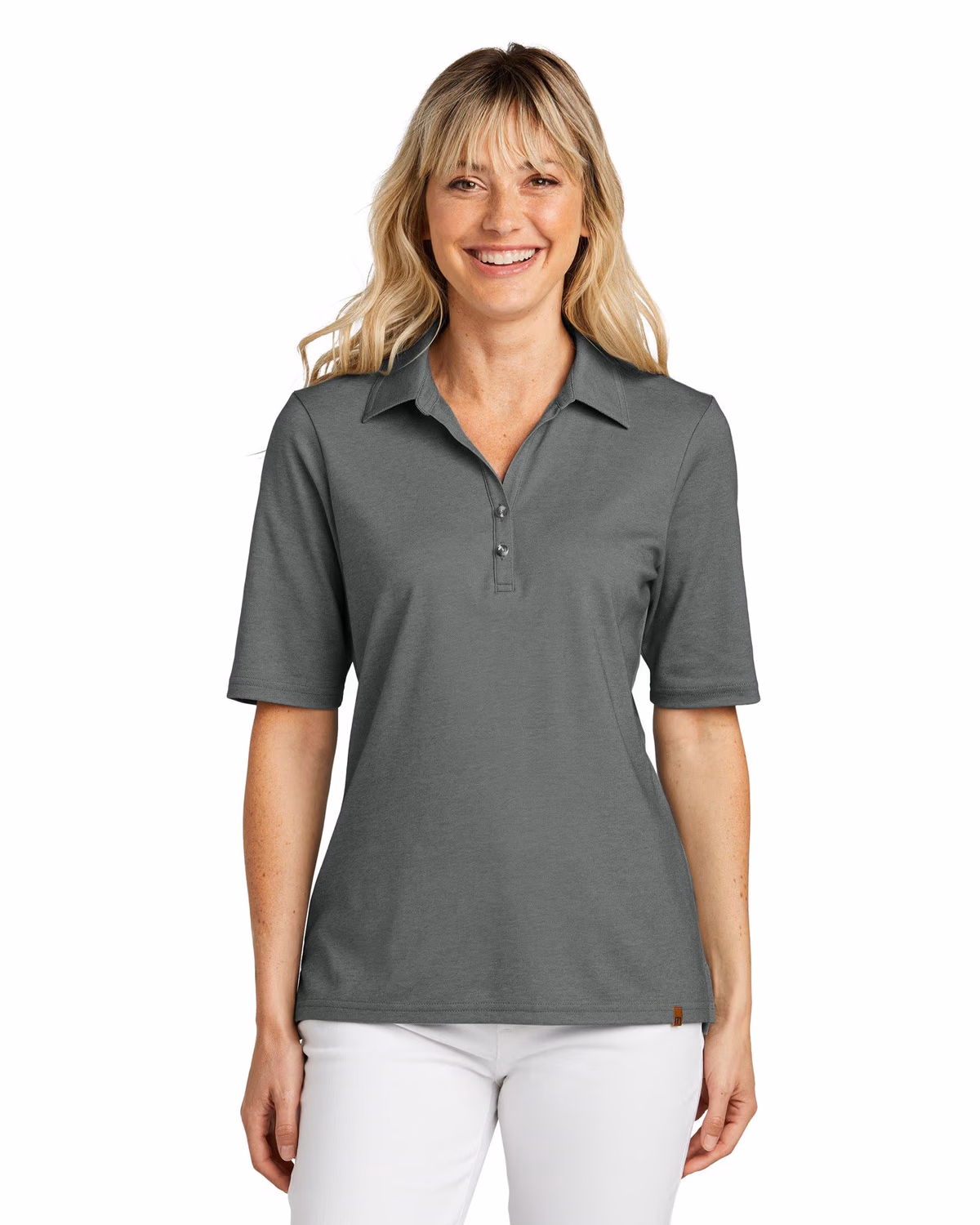 Custom TravisMathew Women's Sunsetters Polo - Black Heather front