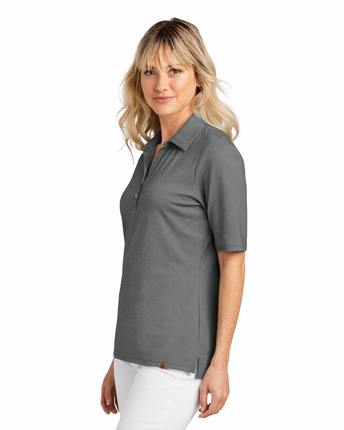 Custom TravisMathew Women's Sunsetters Polo - Black Heather side