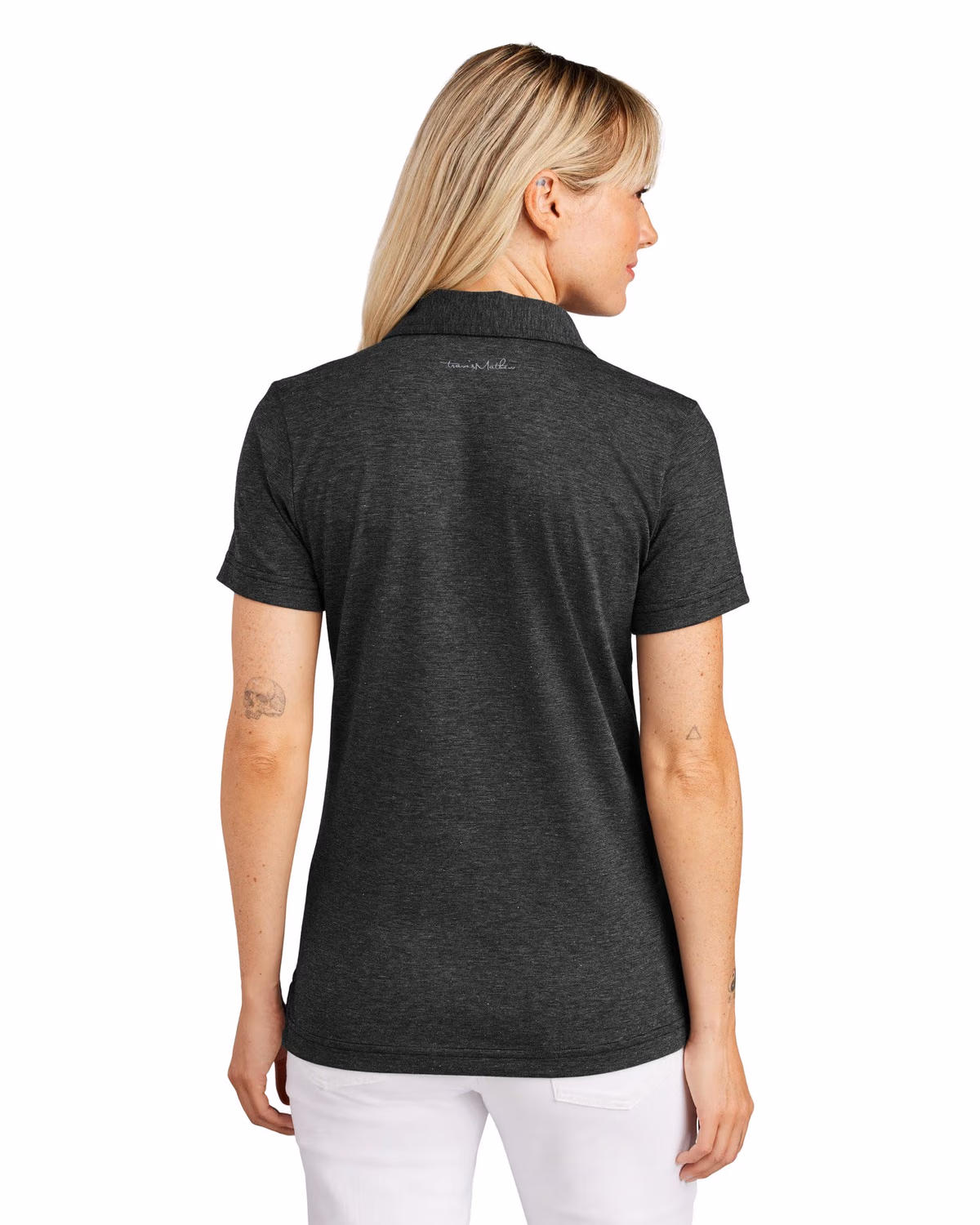 Custom TravisMathew Women's Sunnyvale Polo - Black Heather back