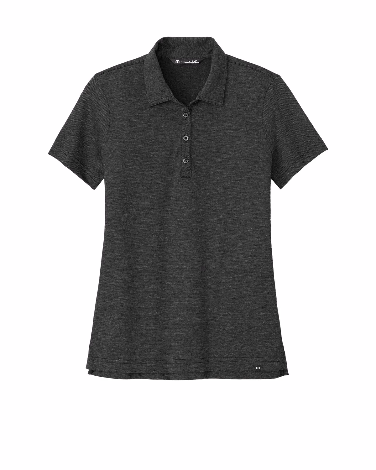 Custom TravisMathew Women's Sunnyvale Polo - Black Heather flat front