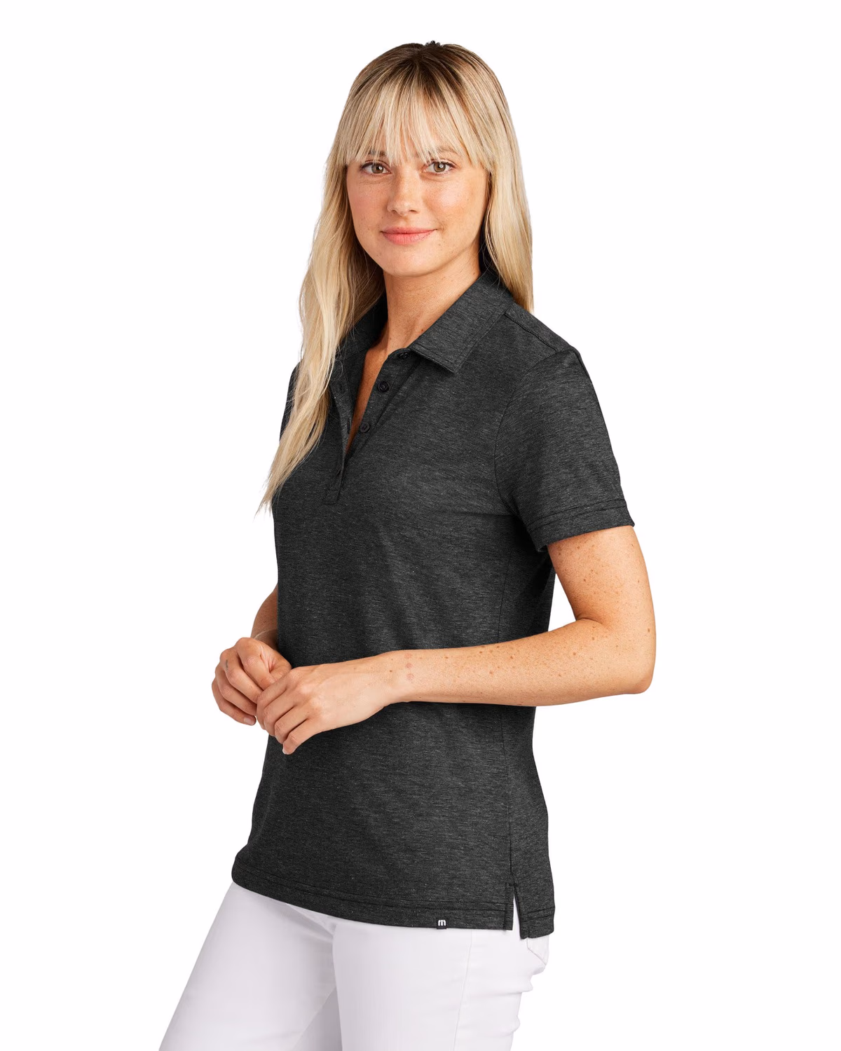 Custom TravisMathew Women's Sunnyvale Polo - Black Heather side