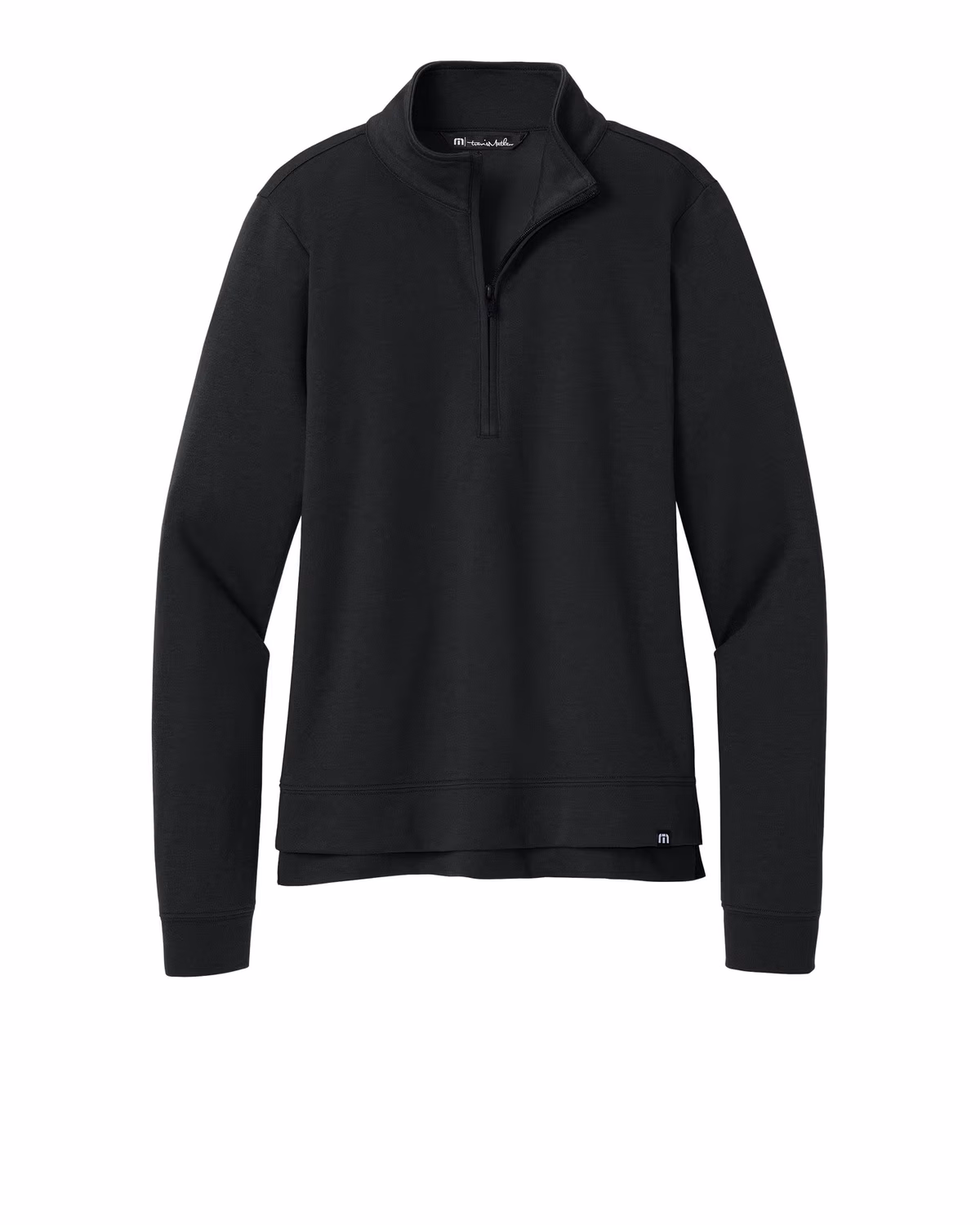 Custom TravisMathew Women’s Coveside 1/2-Zip - Black flat front