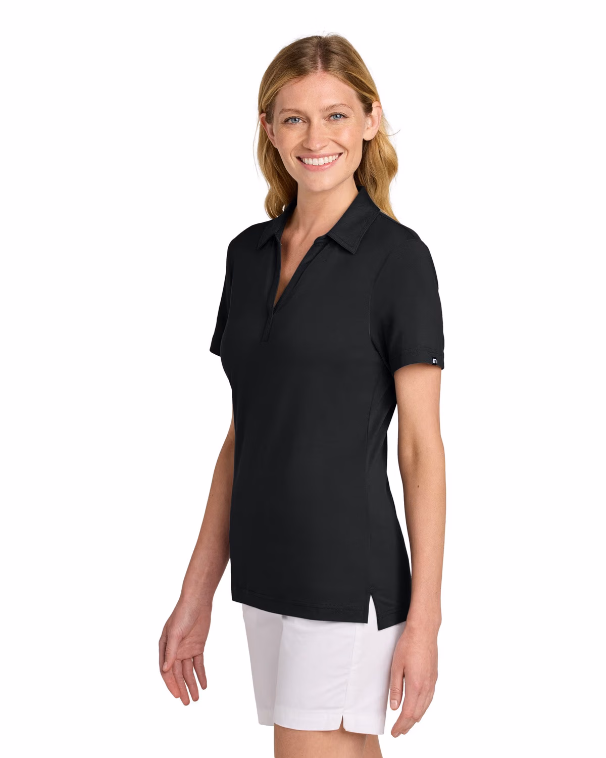Custom TravisMathew Women’s Glenview Solid Polo - Black side