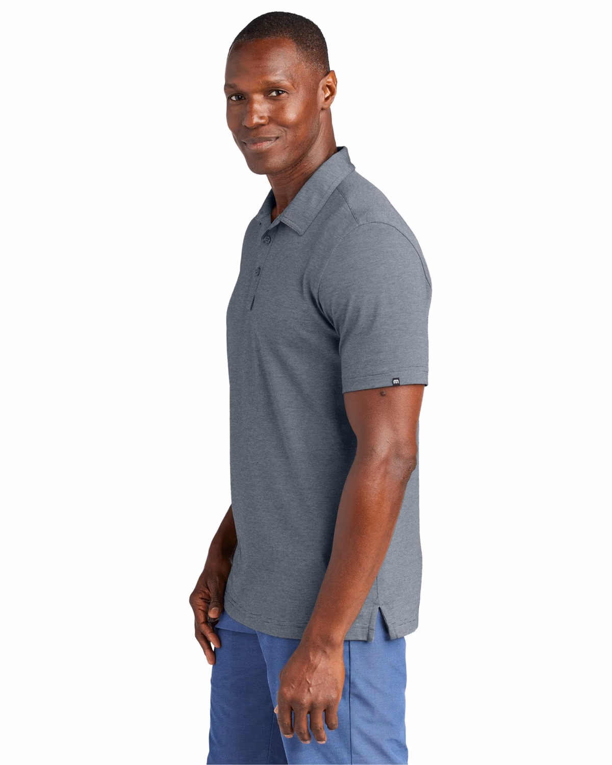 Custom TravisMathew Sunnyvale Polo - Blue Nights Heather side