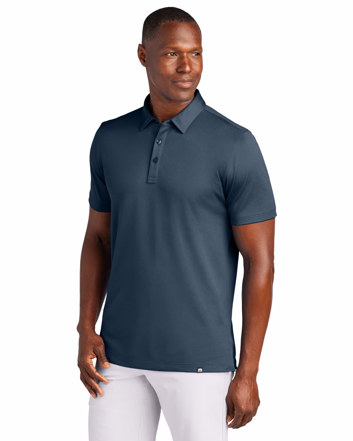 Custom TravisMathew Cabana Solid Polo - Blue Nights front