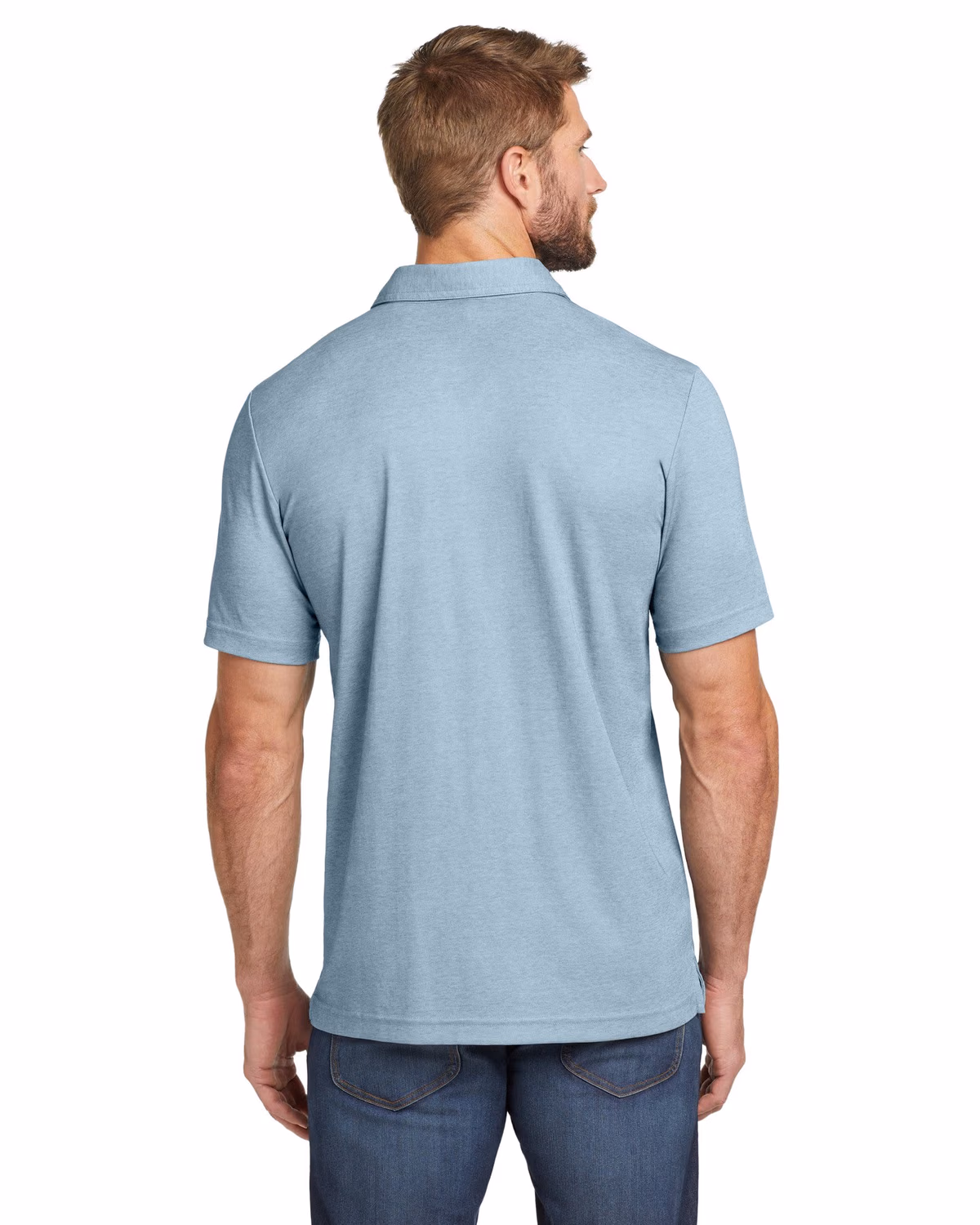 Custom TravisMathew Oceanside Heather Polo - Allure Heather back