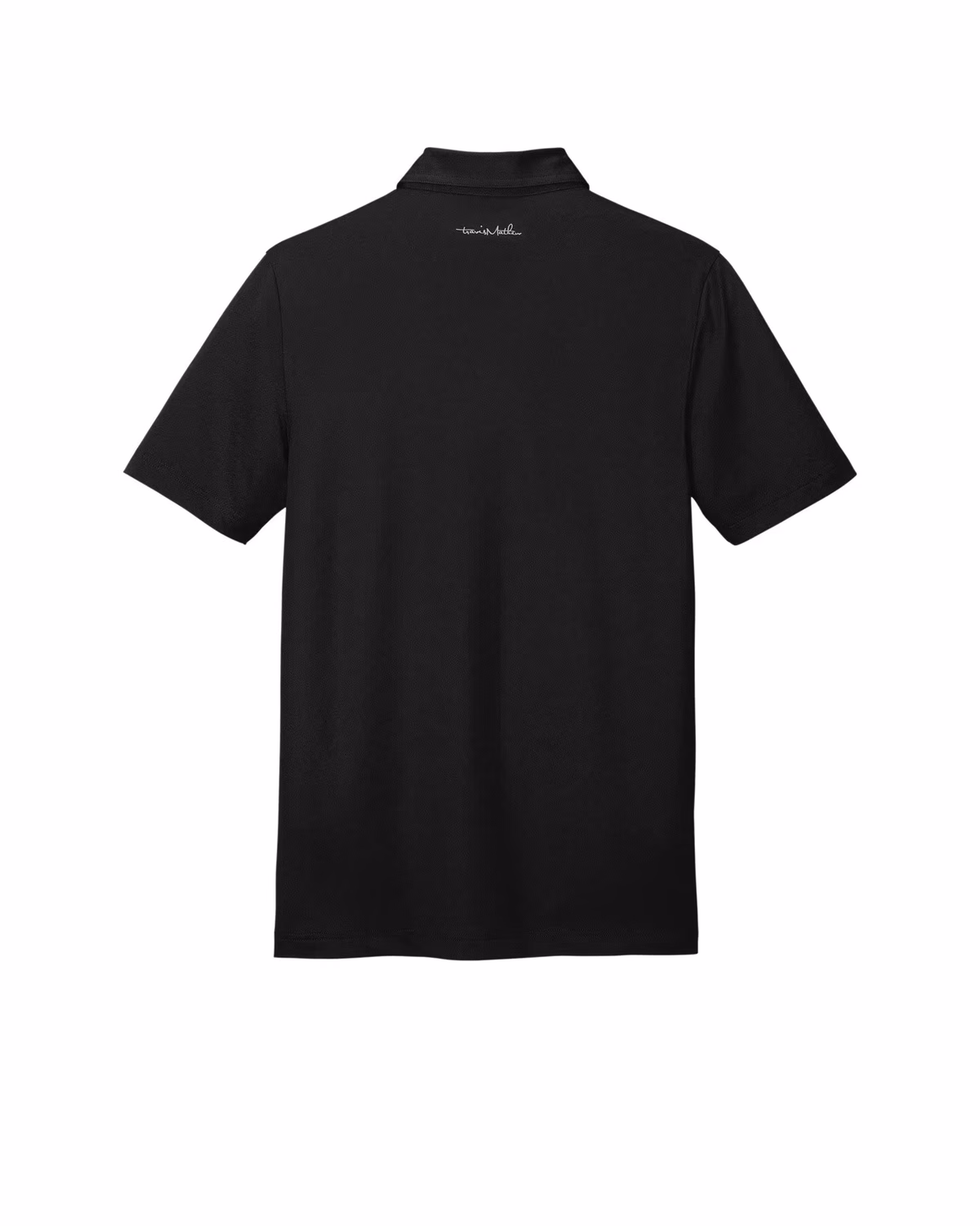 Custom TravisMathew Cabana Chest Stripe Polo - Black flat back