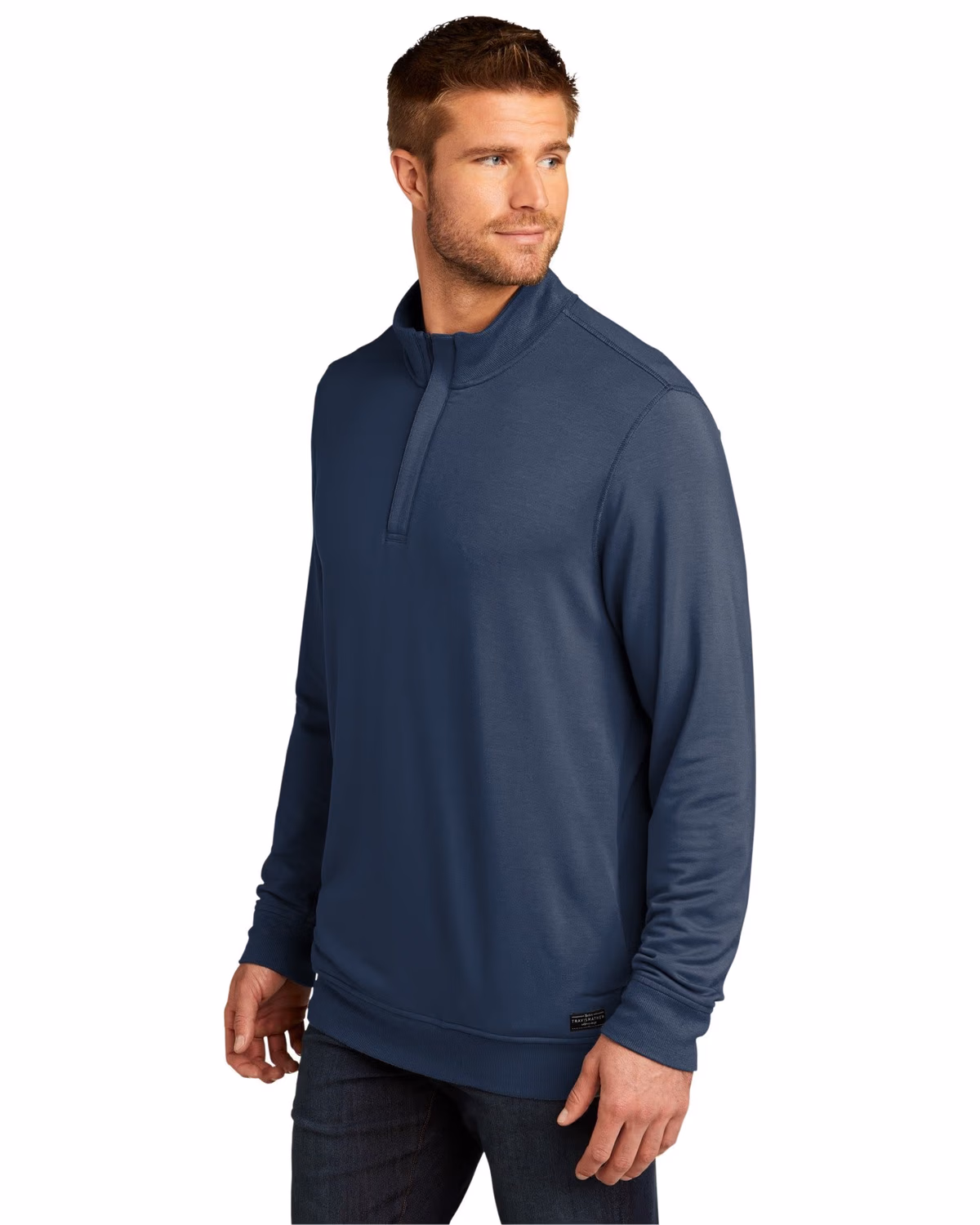 Custom TravisMathew Newport 1/4-Zip Fleece - Blue Nights 3q