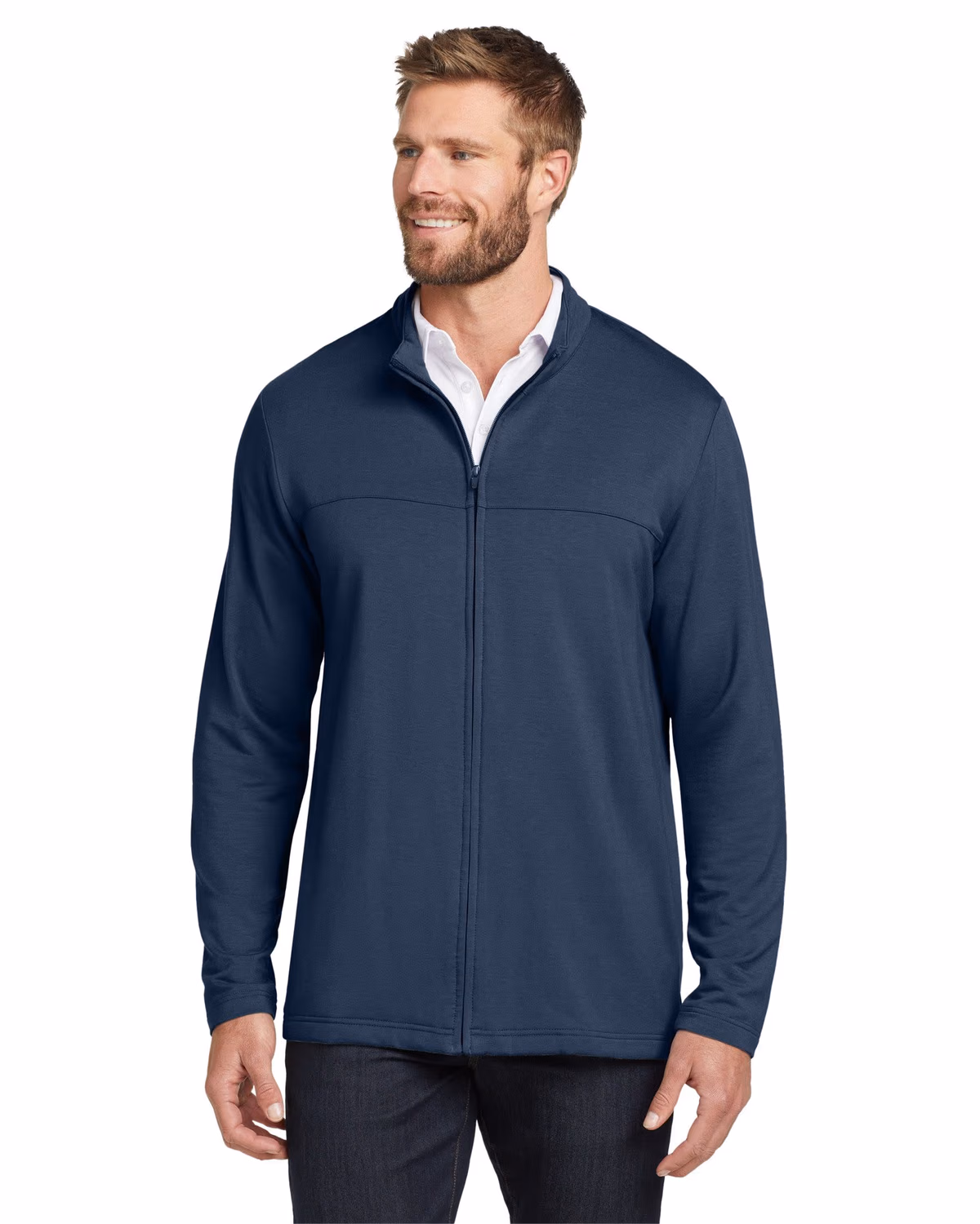Custom TravisMathew Newport Full-Zip Fleece - Blue Nights front