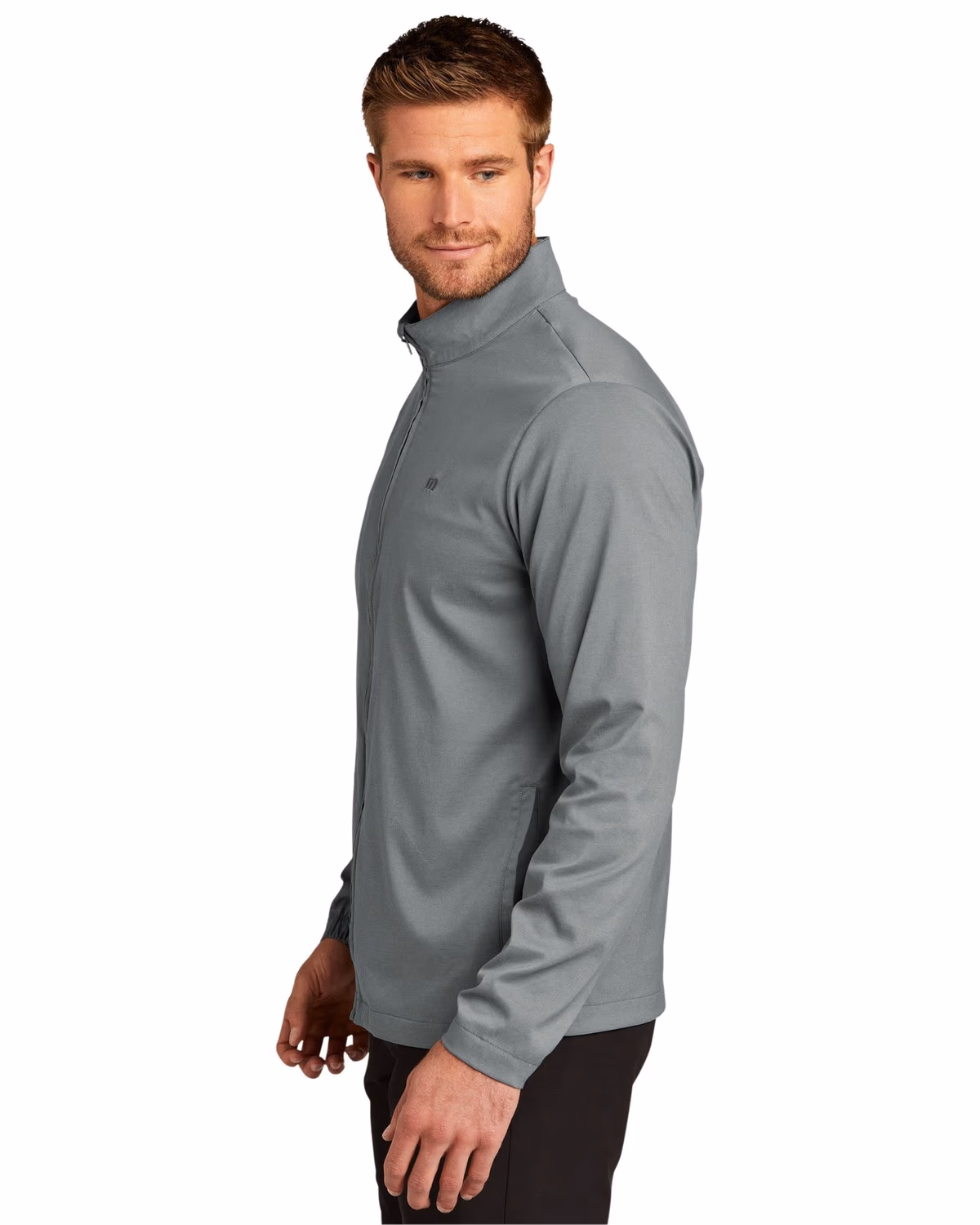 Custom TravisMathew Surfside Full-Zip Jacket - Quiet Shade Grey Heather side