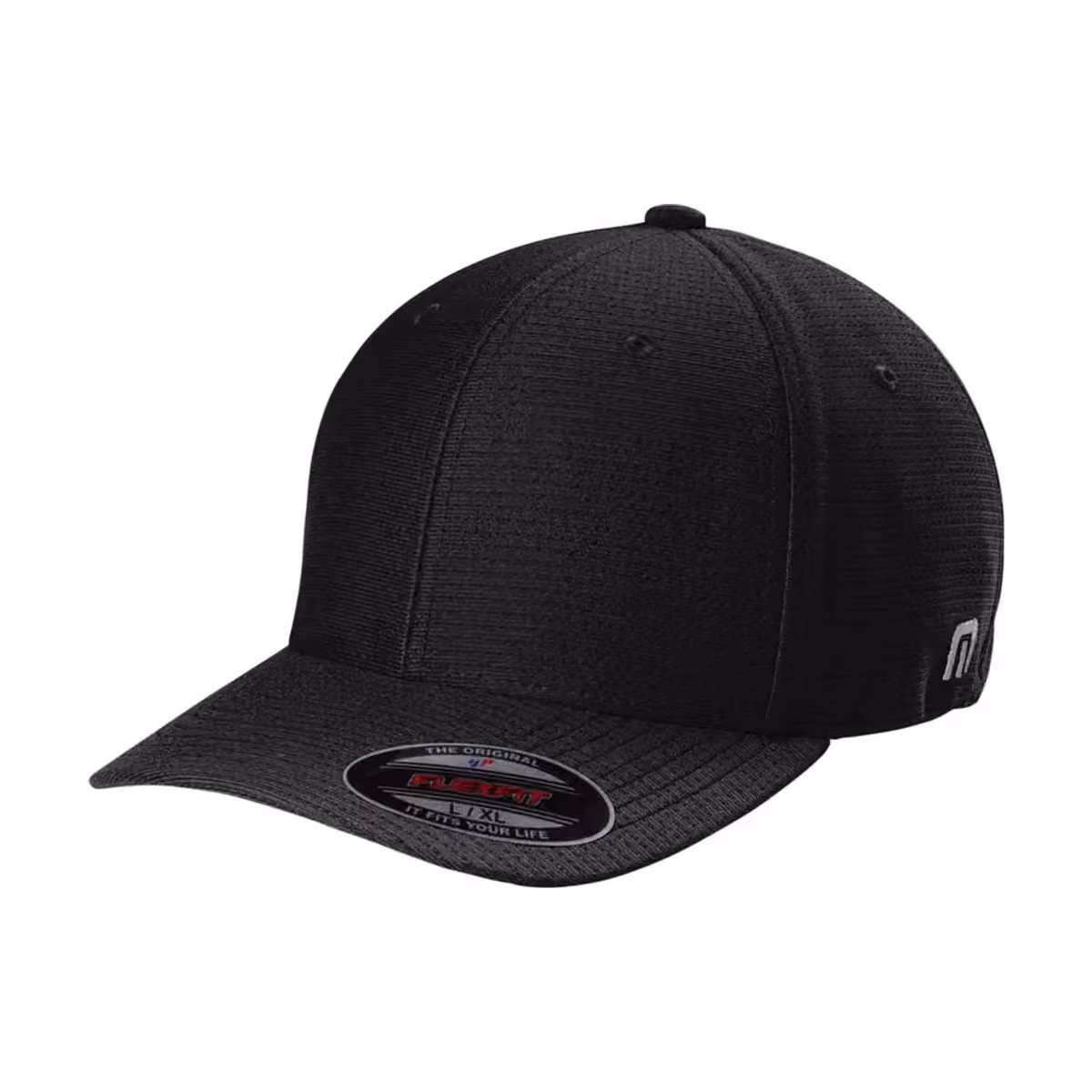 Custom TravisMathew Rad Flexback Cap, Black, front view