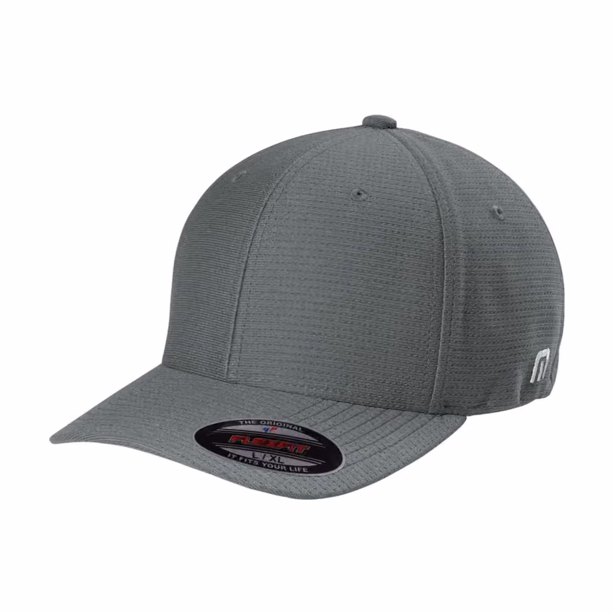 Custom TravisMathew Rad Flexback Cap, Quiet Shade Grey, front view