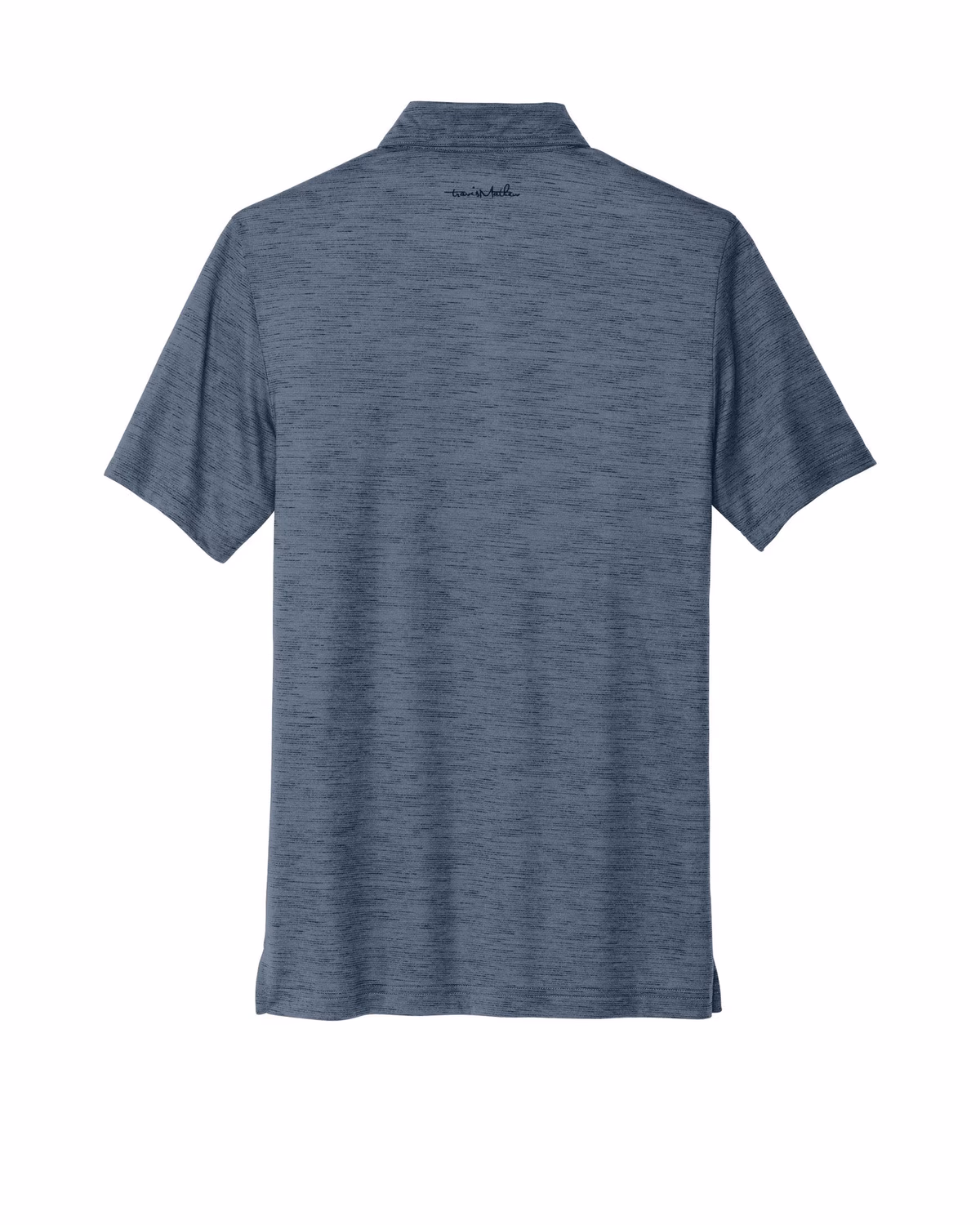 Custom TravisMathew Auckland Slub Polo - Blue Nights flat back