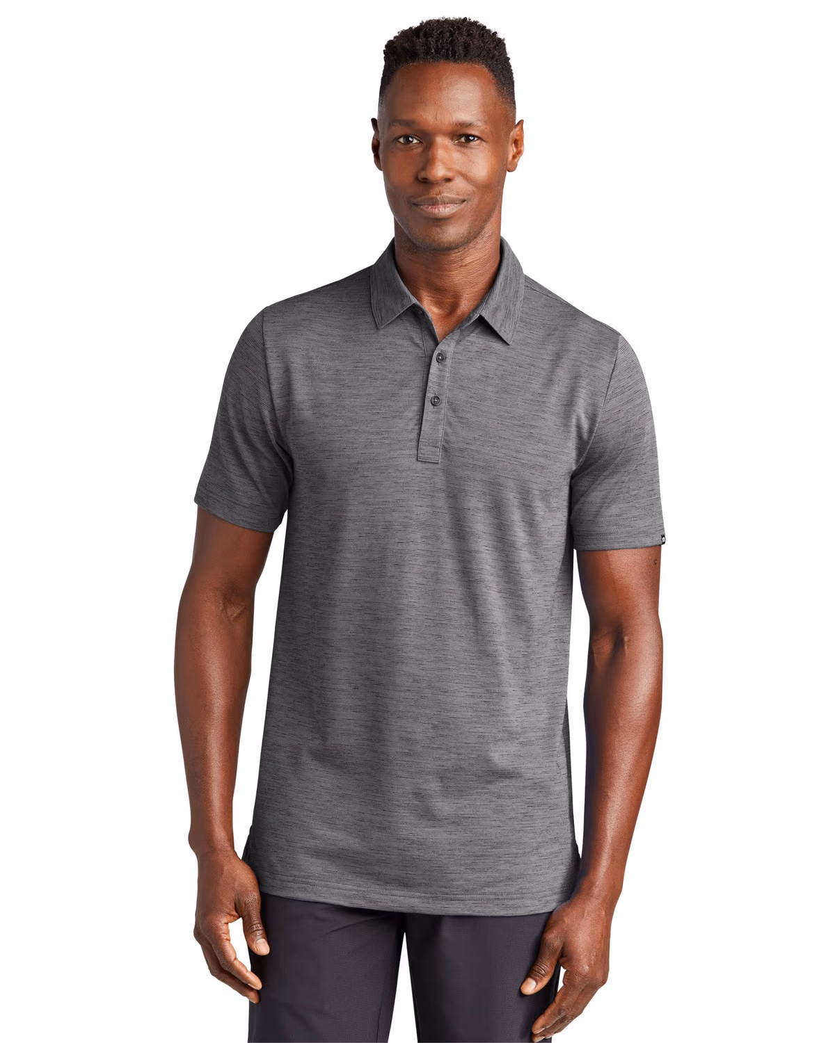Custom TravisMathew Auckland Slub Polo - Dark Grey front
