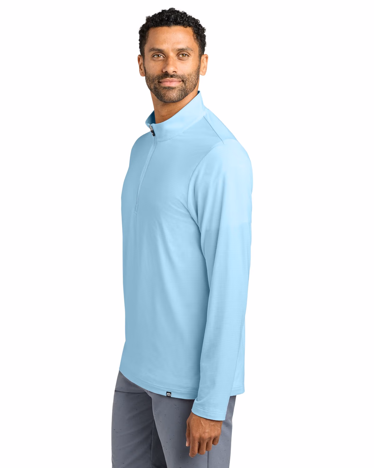 Custom TravisMathew Crestview 1/4-Zip - Dream Blue side