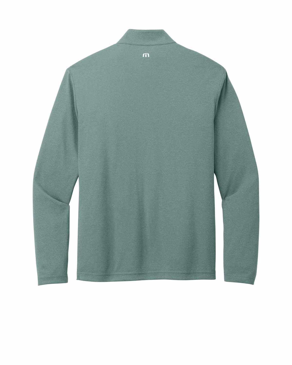 Custom TravisMathew Coto Performance 1/4-Zip - Beryl Green Heather flat back