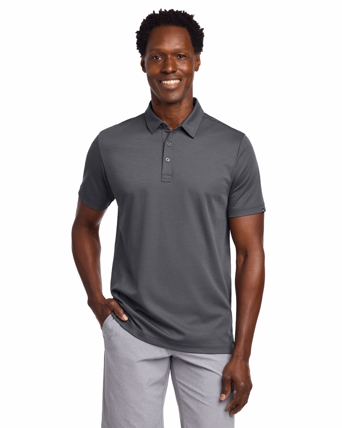 Custom TravisMathew Bayfront Solid Polo - Dark Grey front