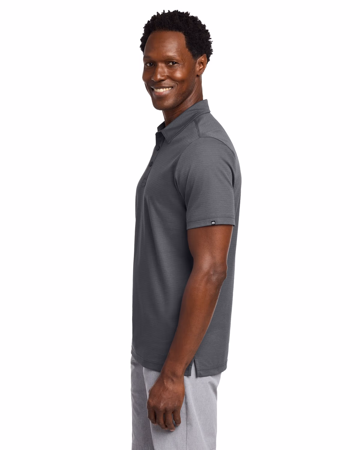 Custom TravisMathew Bayfront Solid Polo - Dark Grey side