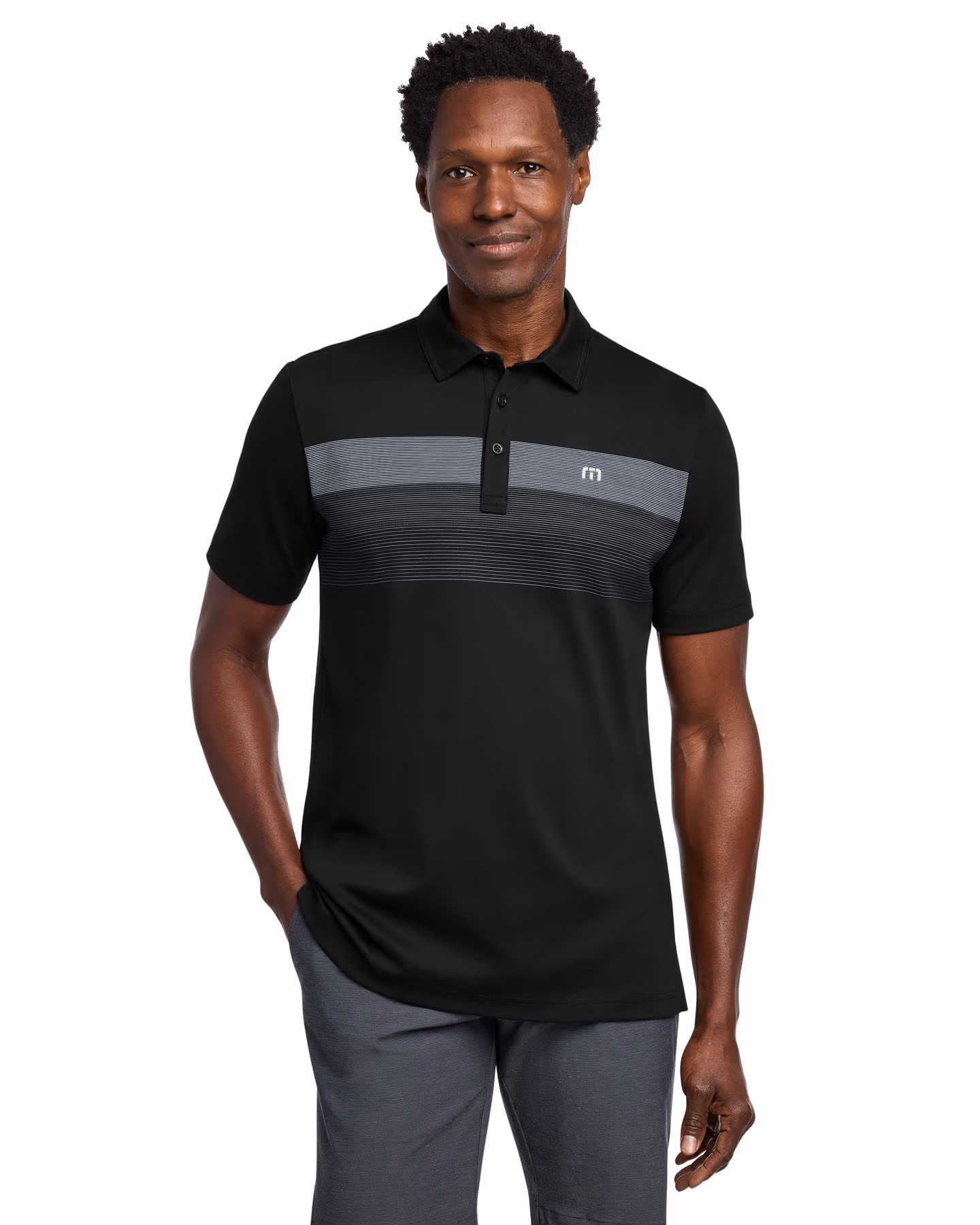 Custom TravisMathew Coastal Chest Stripe Polo