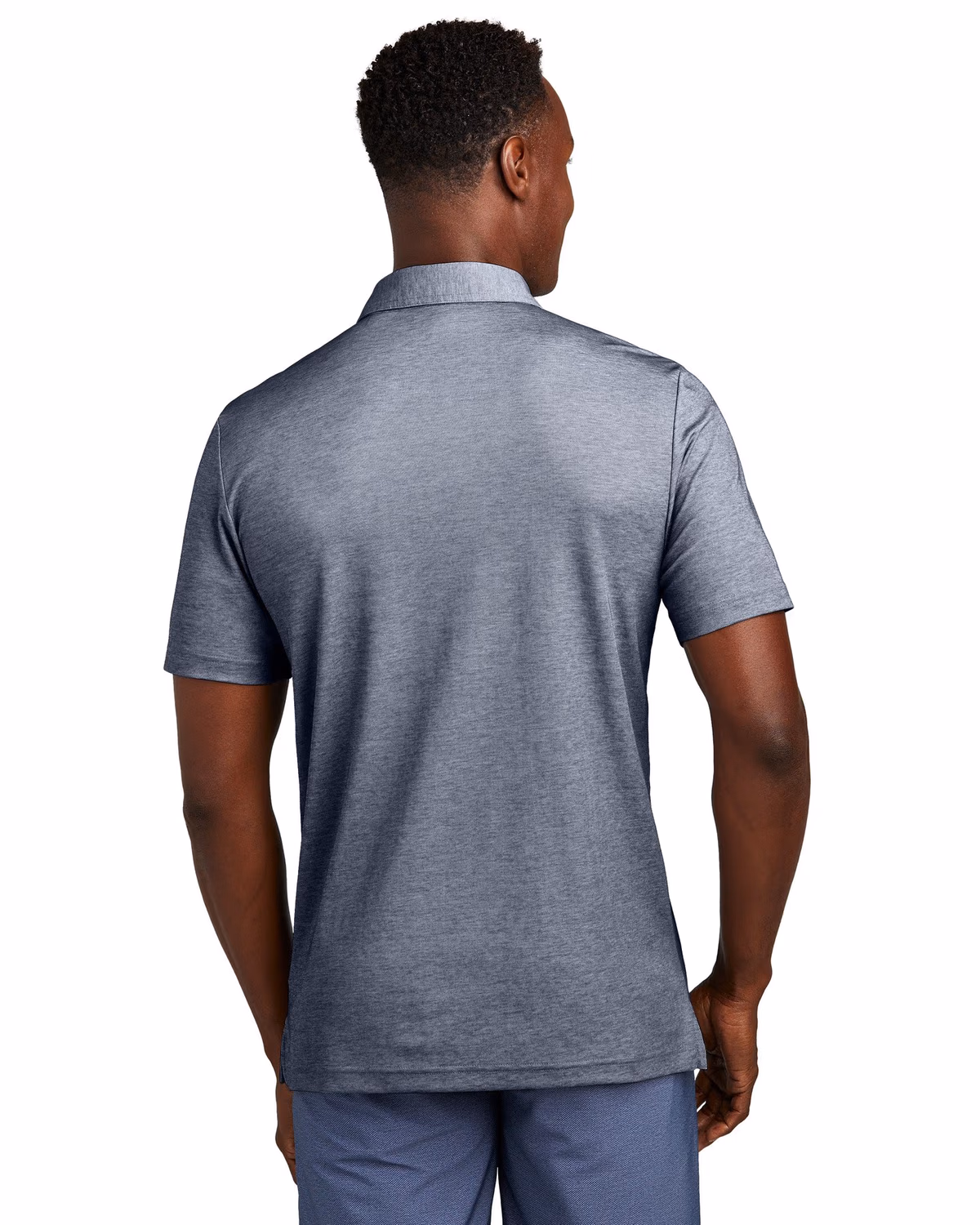 Custom TravisMathew Oceanside Heather Pocket Polo - Blue Nights Heather back