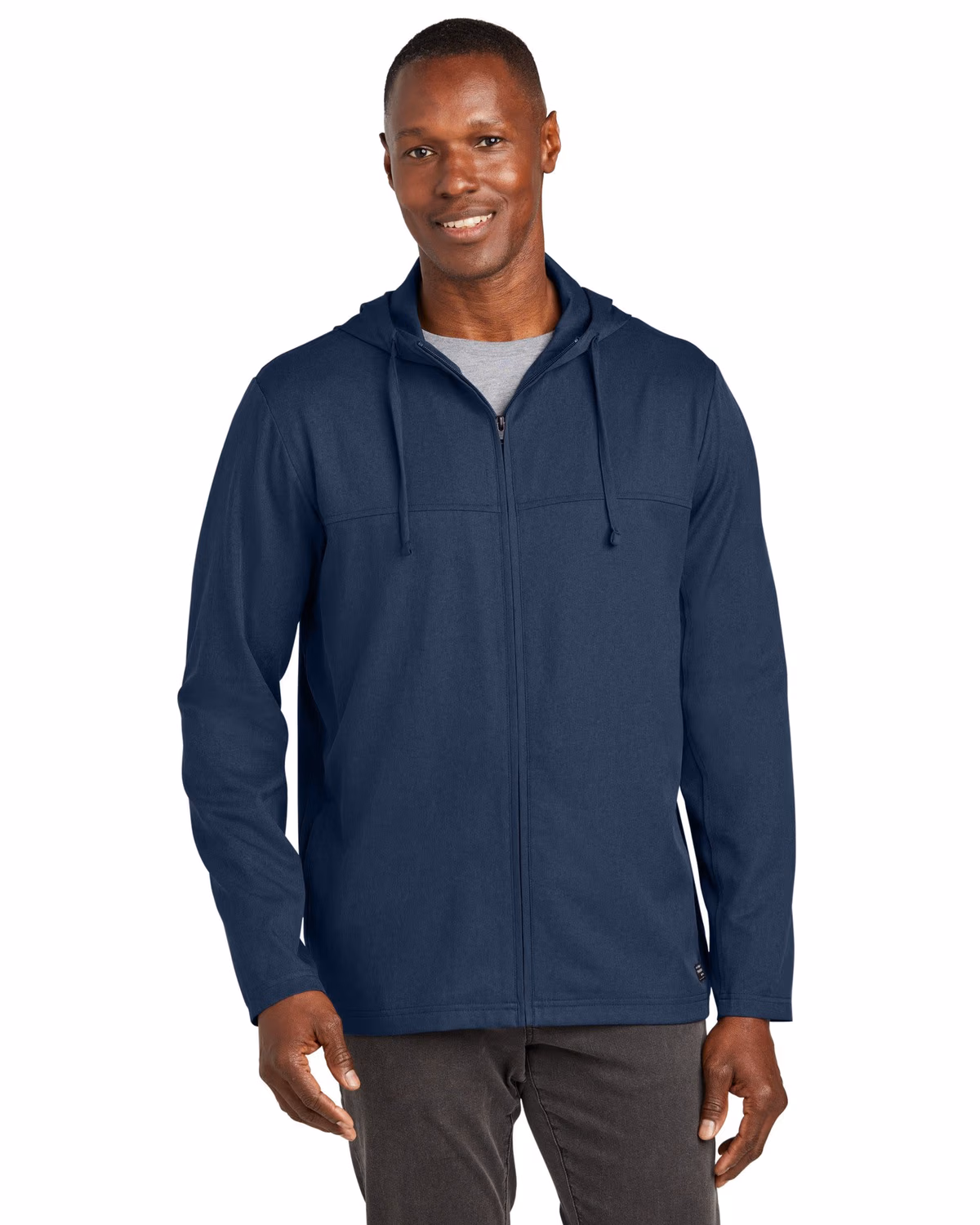 Custom TravisMathew Balboa Hooded Full-Zip Jacket - Blue Nights Heather front