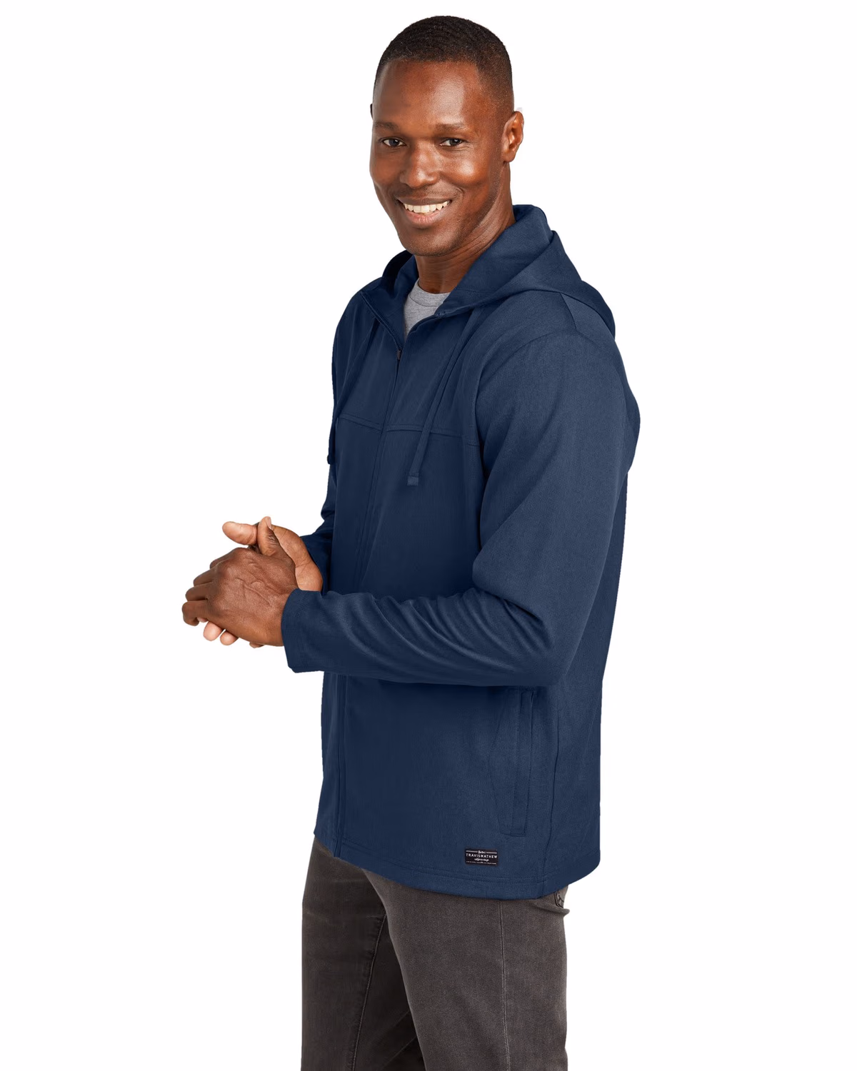 Custom TravisMathew Balboa Hooded Full-Zip Jacket - Blue Nights Heather side