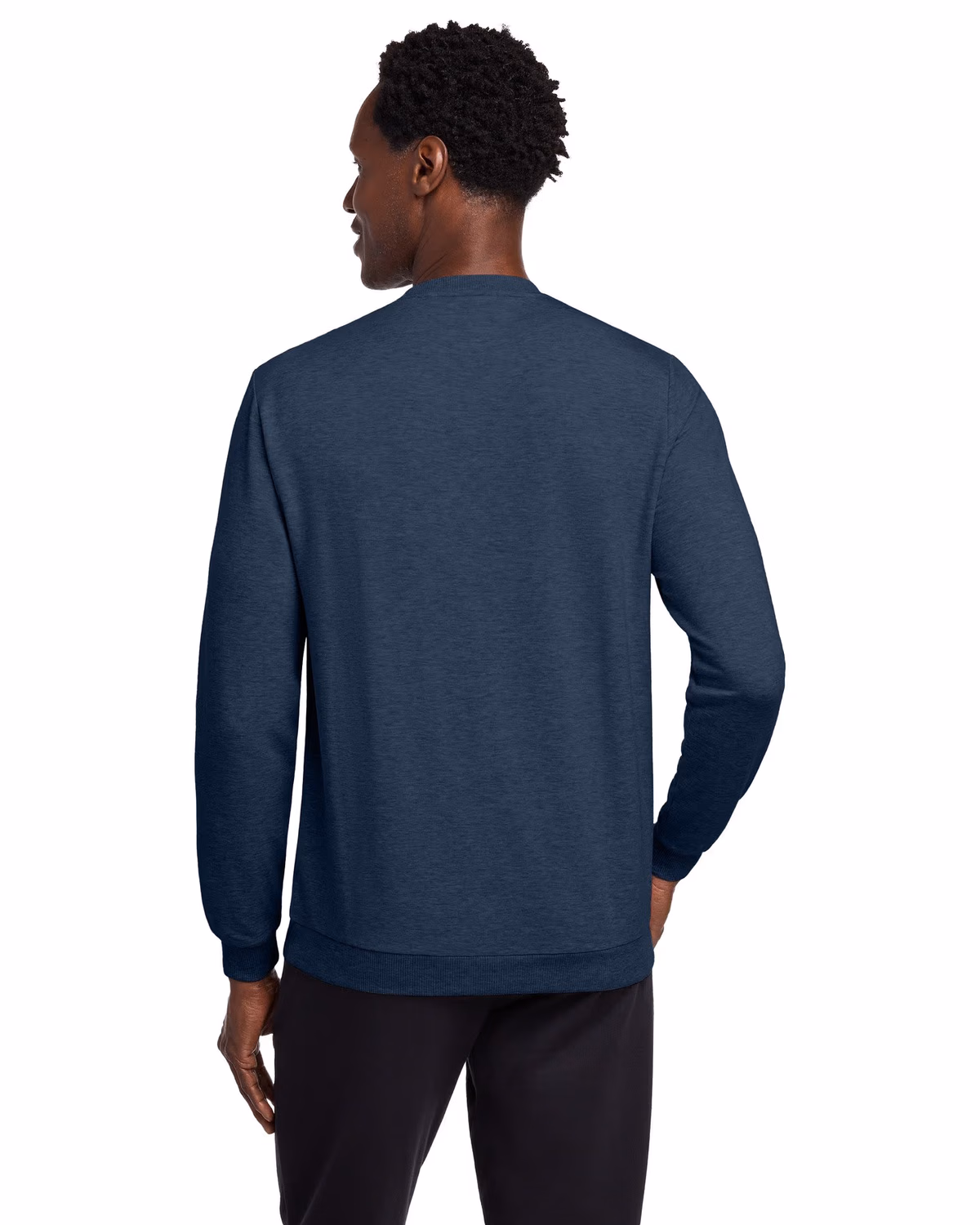 Custom TravisMathew Long Weekend Crew - Blue Nights Heather back