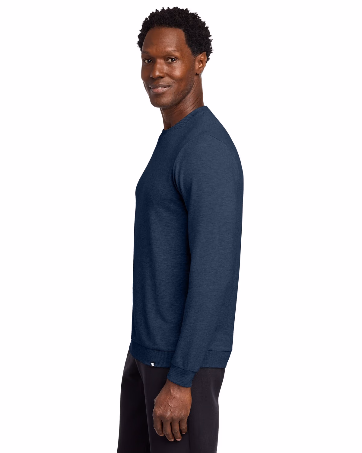Custom TravisMathew Long Weekend Crew - Blue Nights Heather side