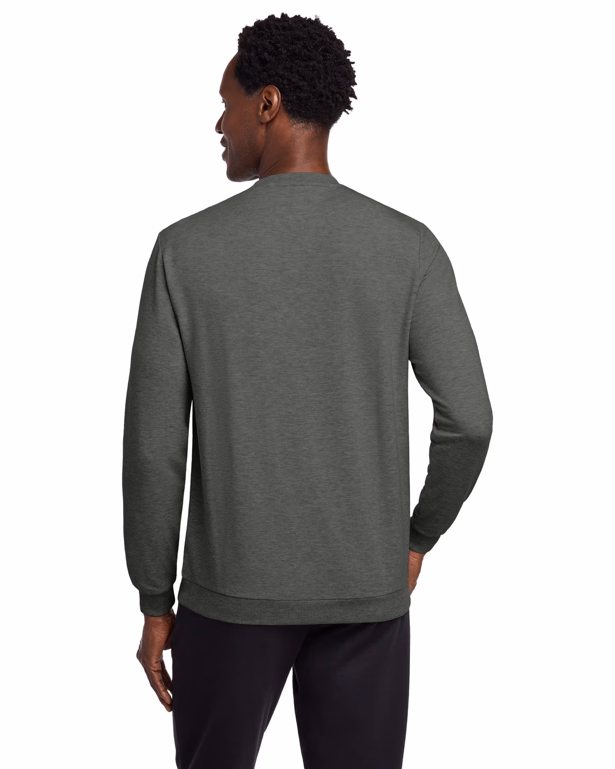 Custom TravisMathew Long Weekend Crew - Dark Grey Heather back