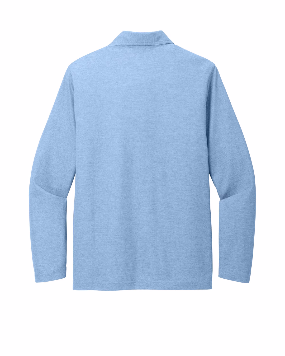 Custom TravisMathew Oceanside Heather Long Sleeve Polo - Allure Heather flat back