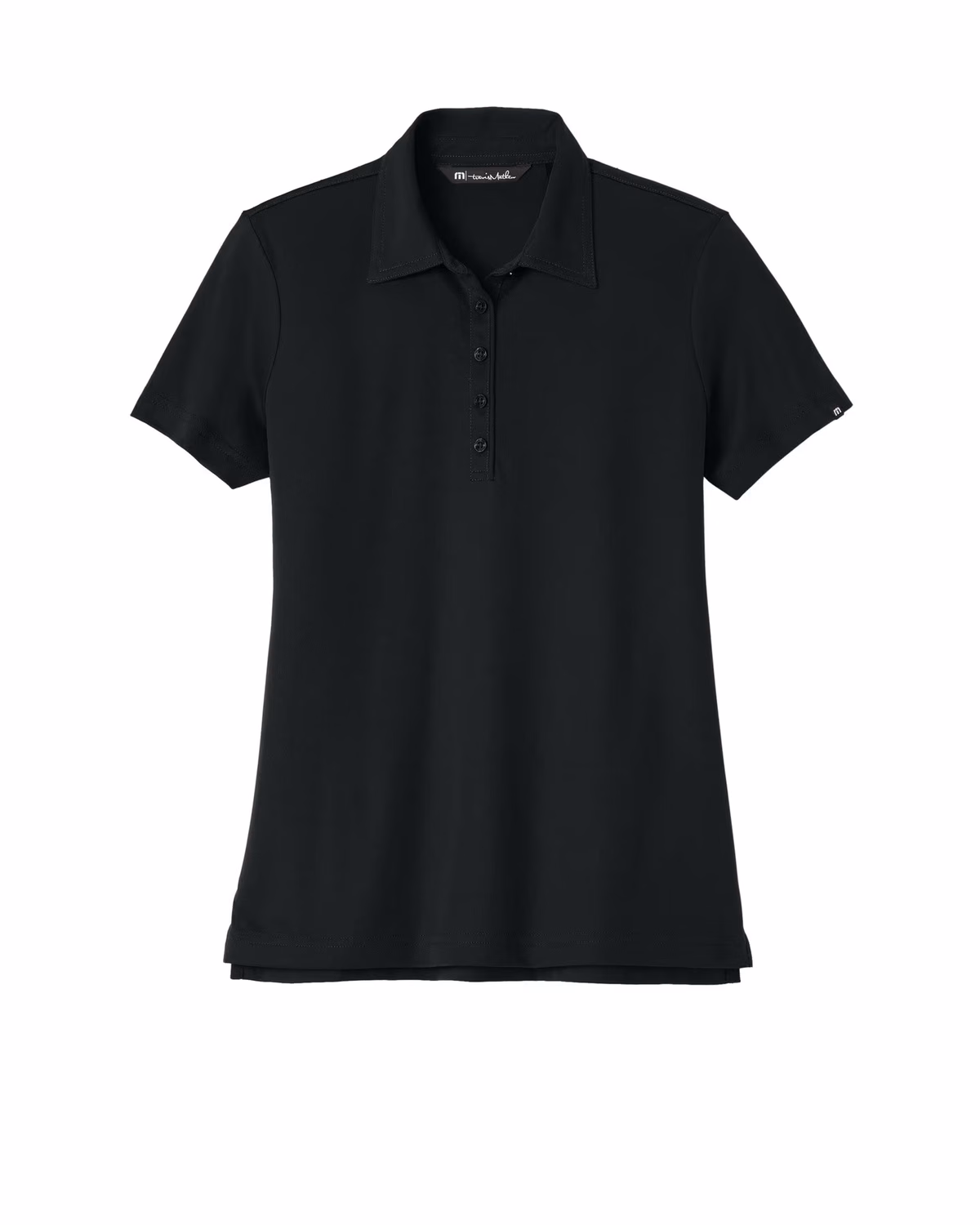 Custom TravisMathew Women's Oceanside Solid Polo - Black flat front