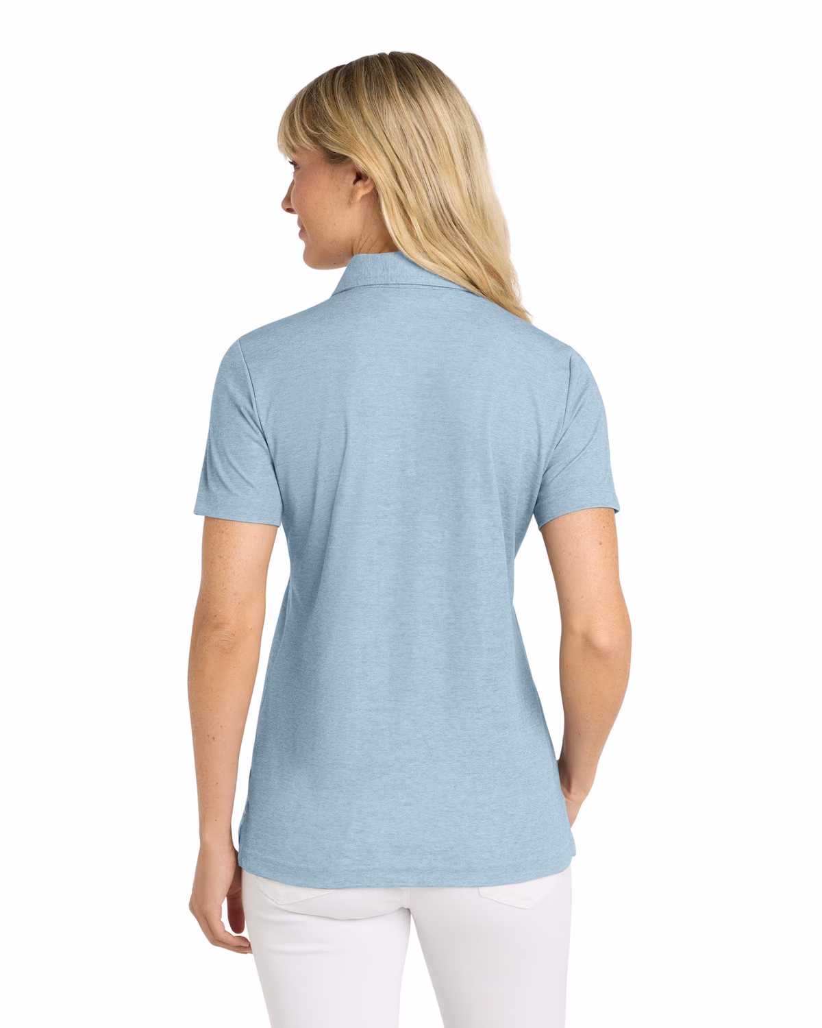 Custom TravisMathew Women's Oceanside Heather Polo - Allure Heather back
