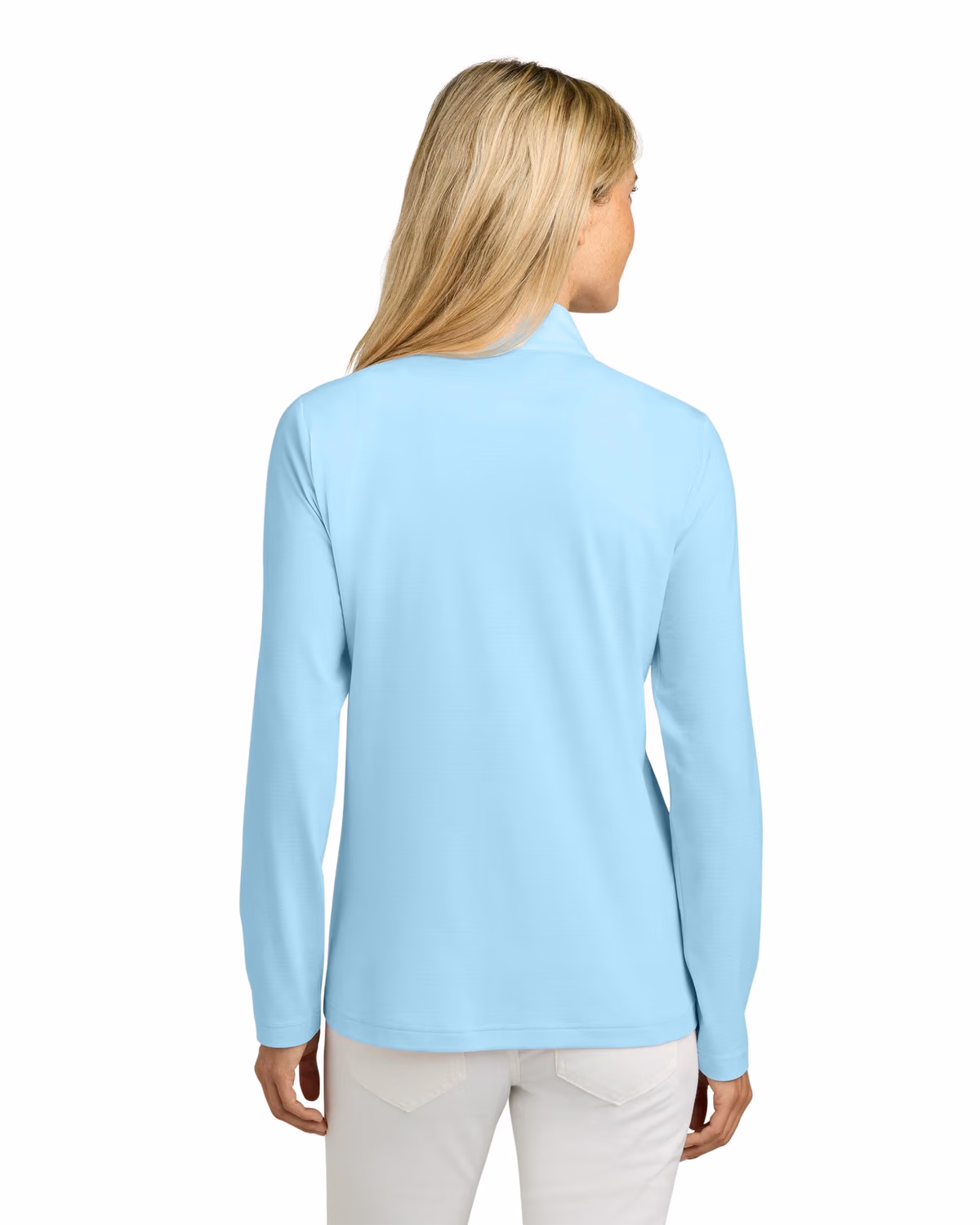 Custom TravisMathew Women's Crestview 1/4-Zip - Dream Blue back
