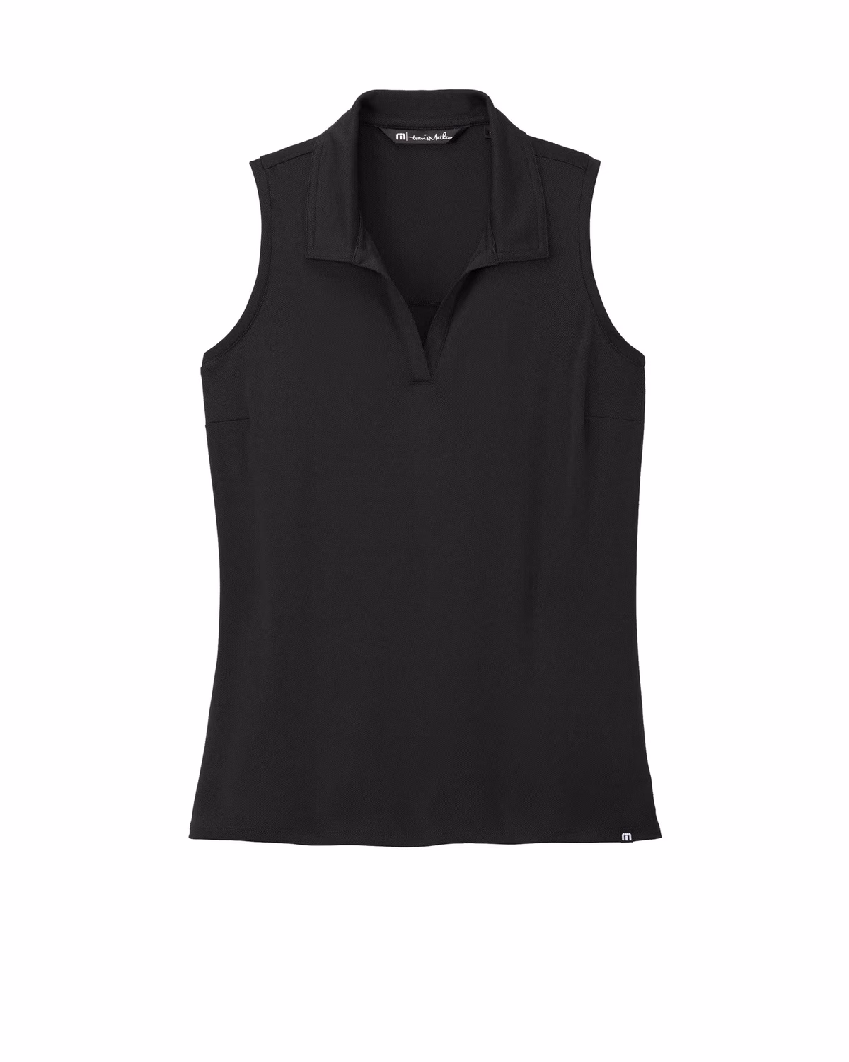 Custom TravisMathew Women's Coto Performance Sleeveless Polo - Black flat front