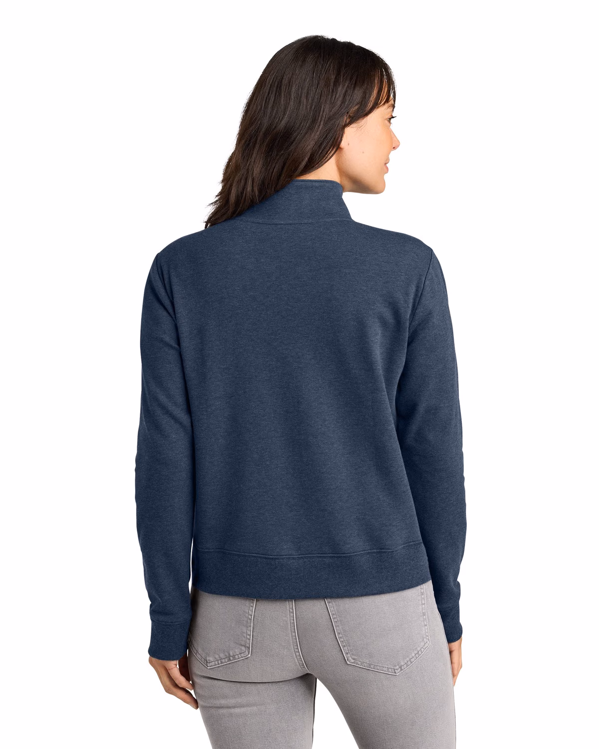 Custom TravisMathew Women’s Ocean Villa 1/4-Zip - Blue Heather back