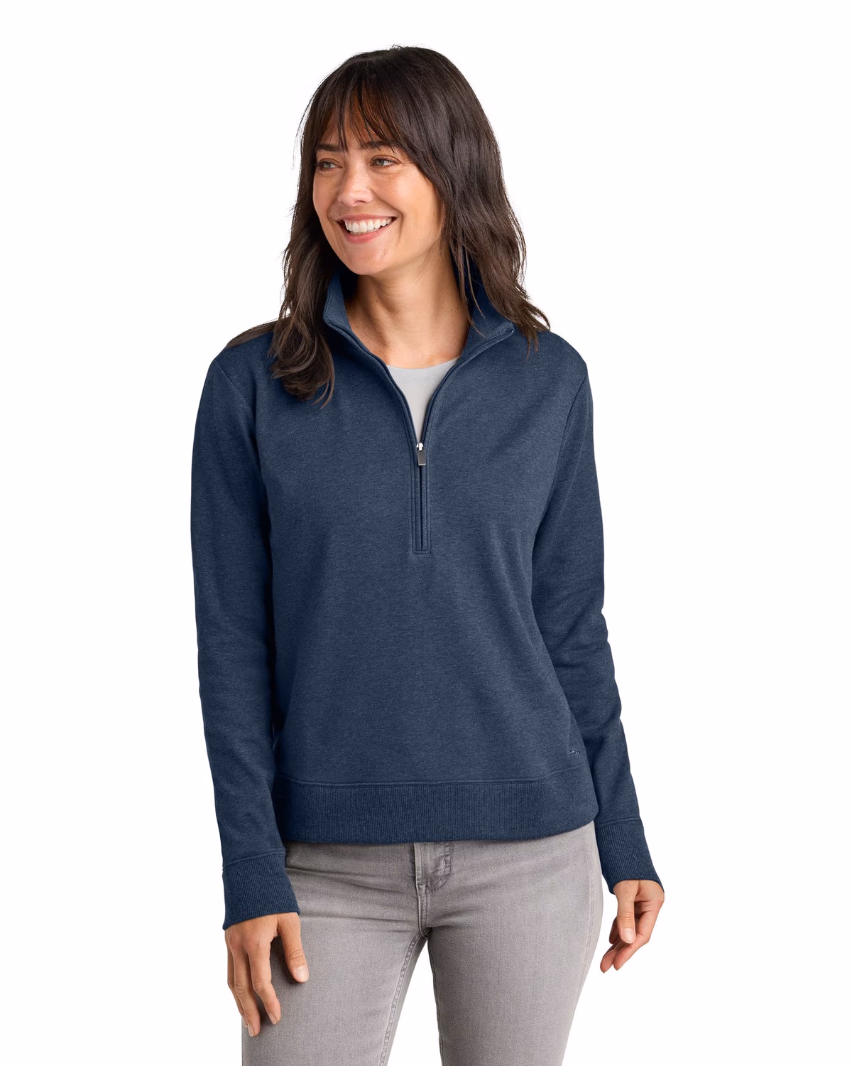 Custom TravisMathew Women’s Ocean Villa 1/4-Zip - Blue Heather front