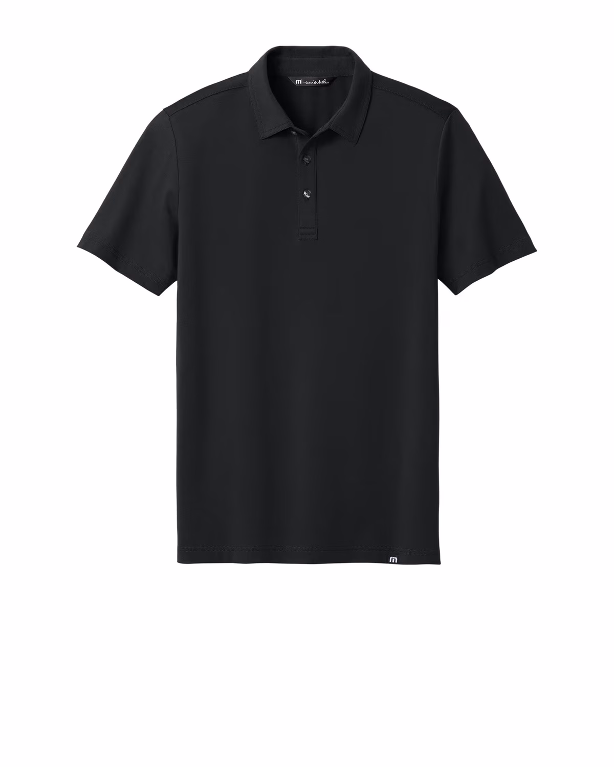 Custom TravisMathew Glenview Solid Polo - Black flat front